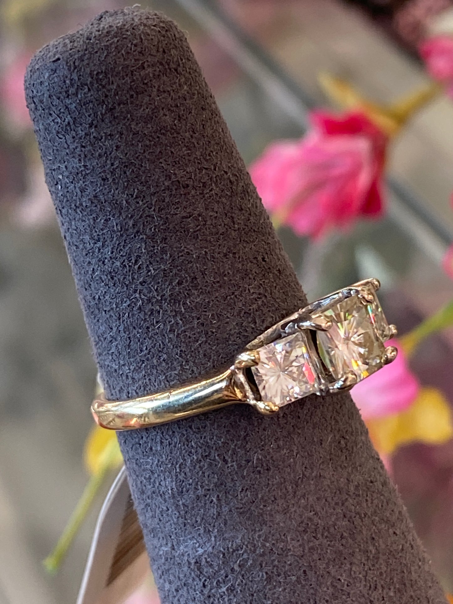 14k Two Tone Moissanite Engagement Ring