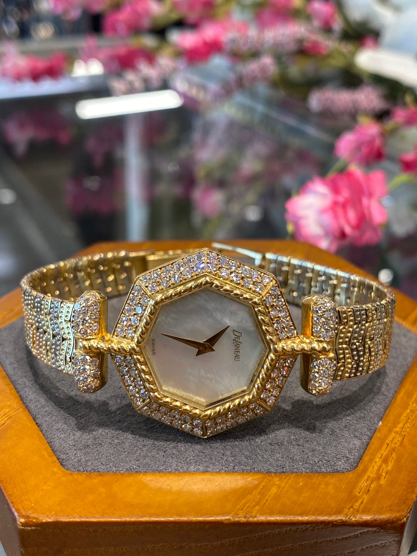 18k Two Tone Gold DeLaneau Ladies Watch