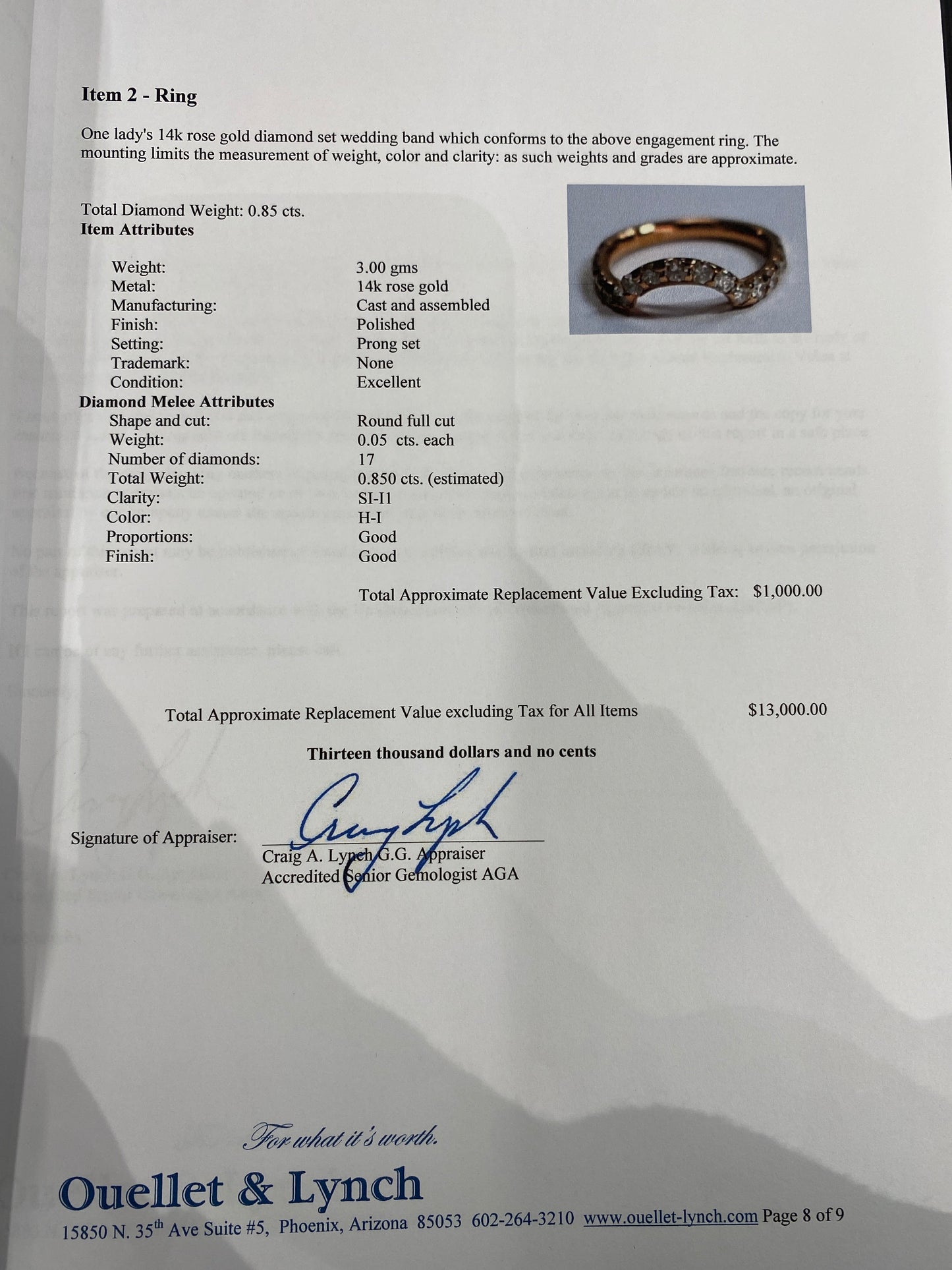 14k Rose Gold Wedding Set