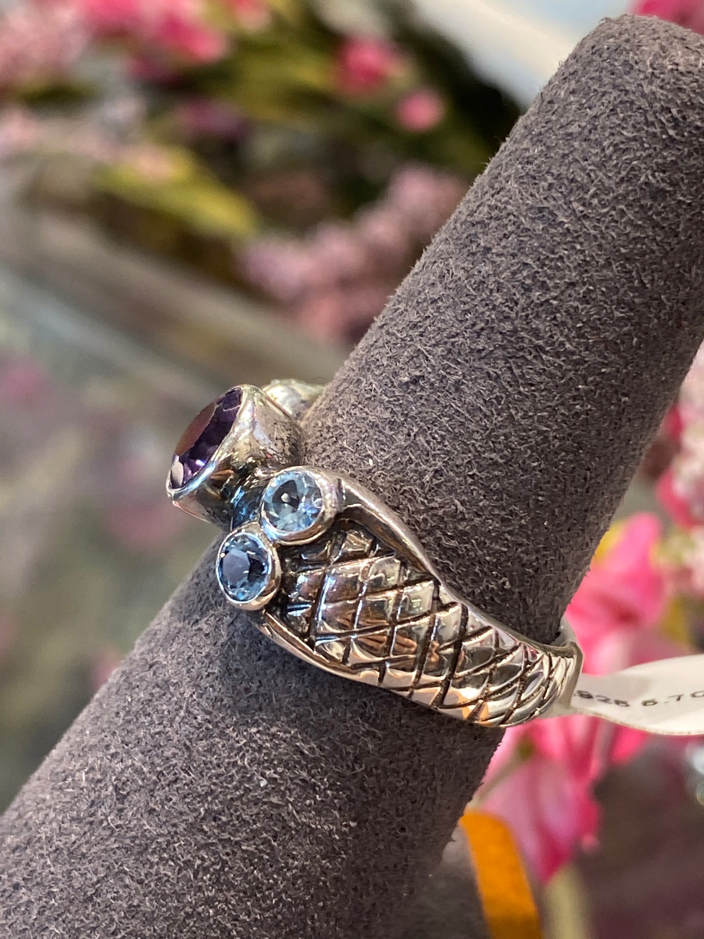 Silver Ring With Colored Stones