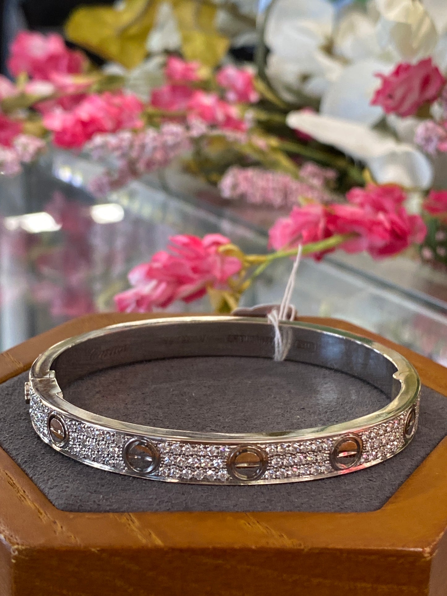 18k White Gold Cartier Love Bracelet With Diamonds