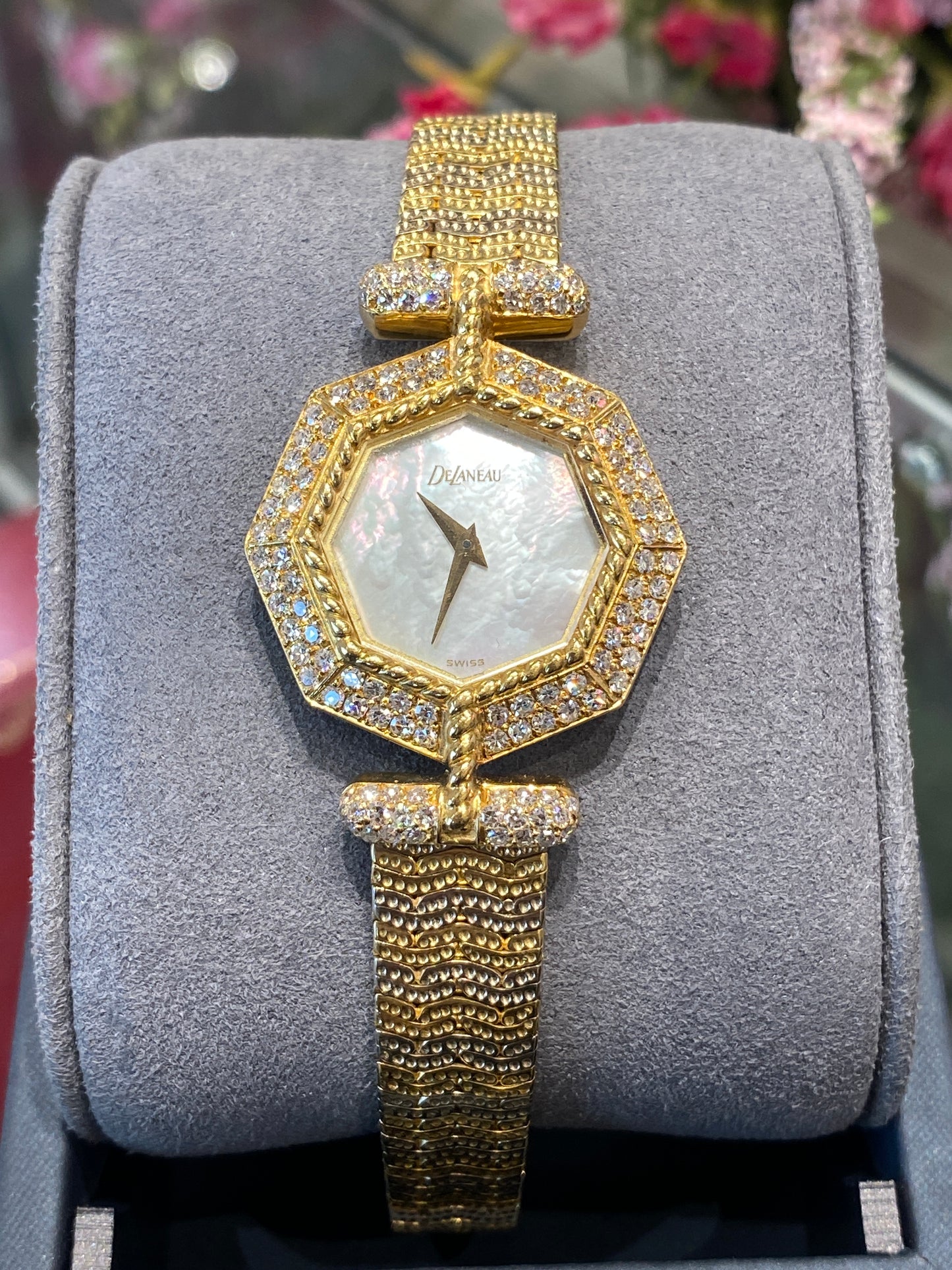 18k Two Tone Gold DeLaneau Ladies Watch
