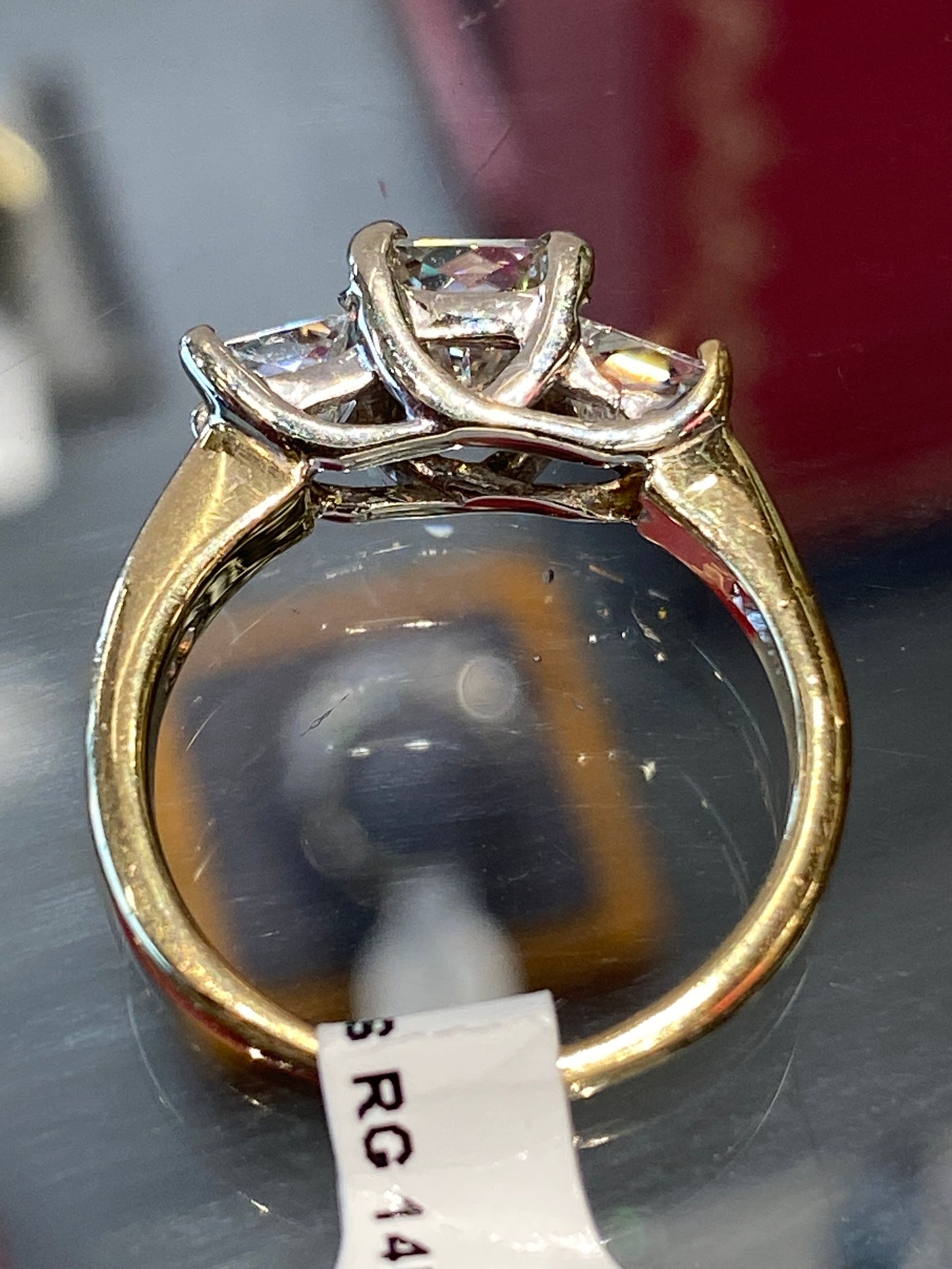 14k Two Tone Moissanite Engagement Ring
