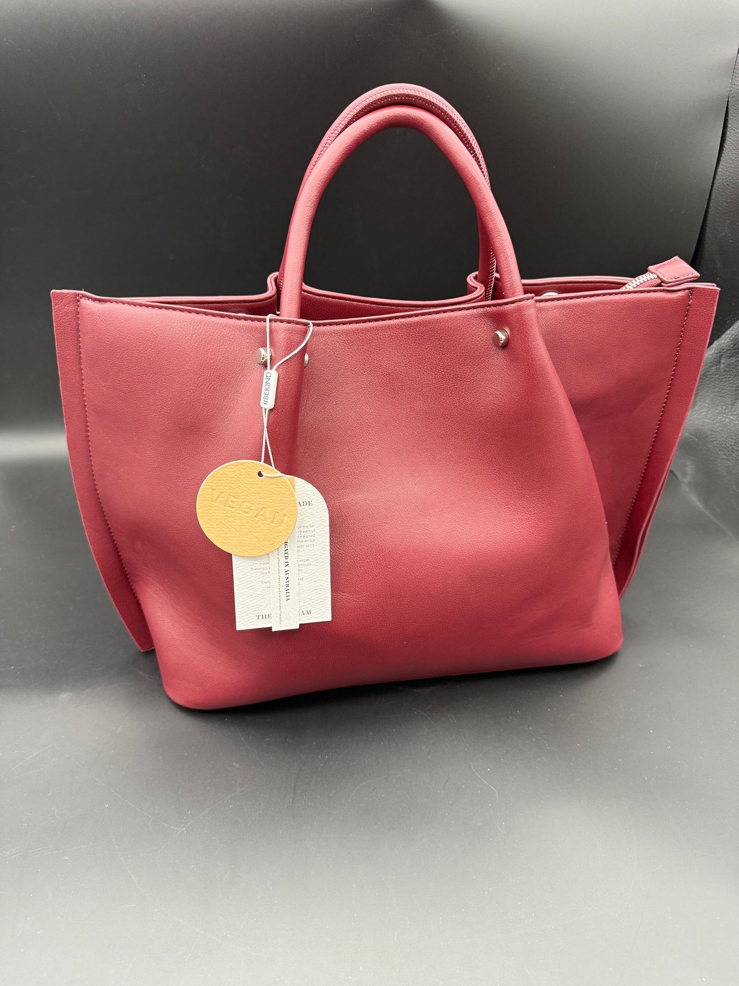 Burgundy handbag