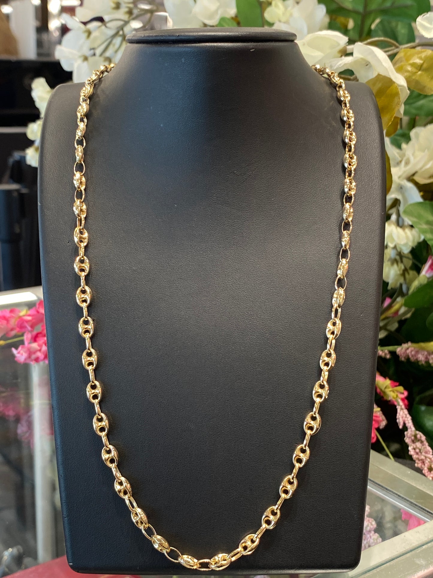 10k Yellow Gold Gucci Puff Style Chain