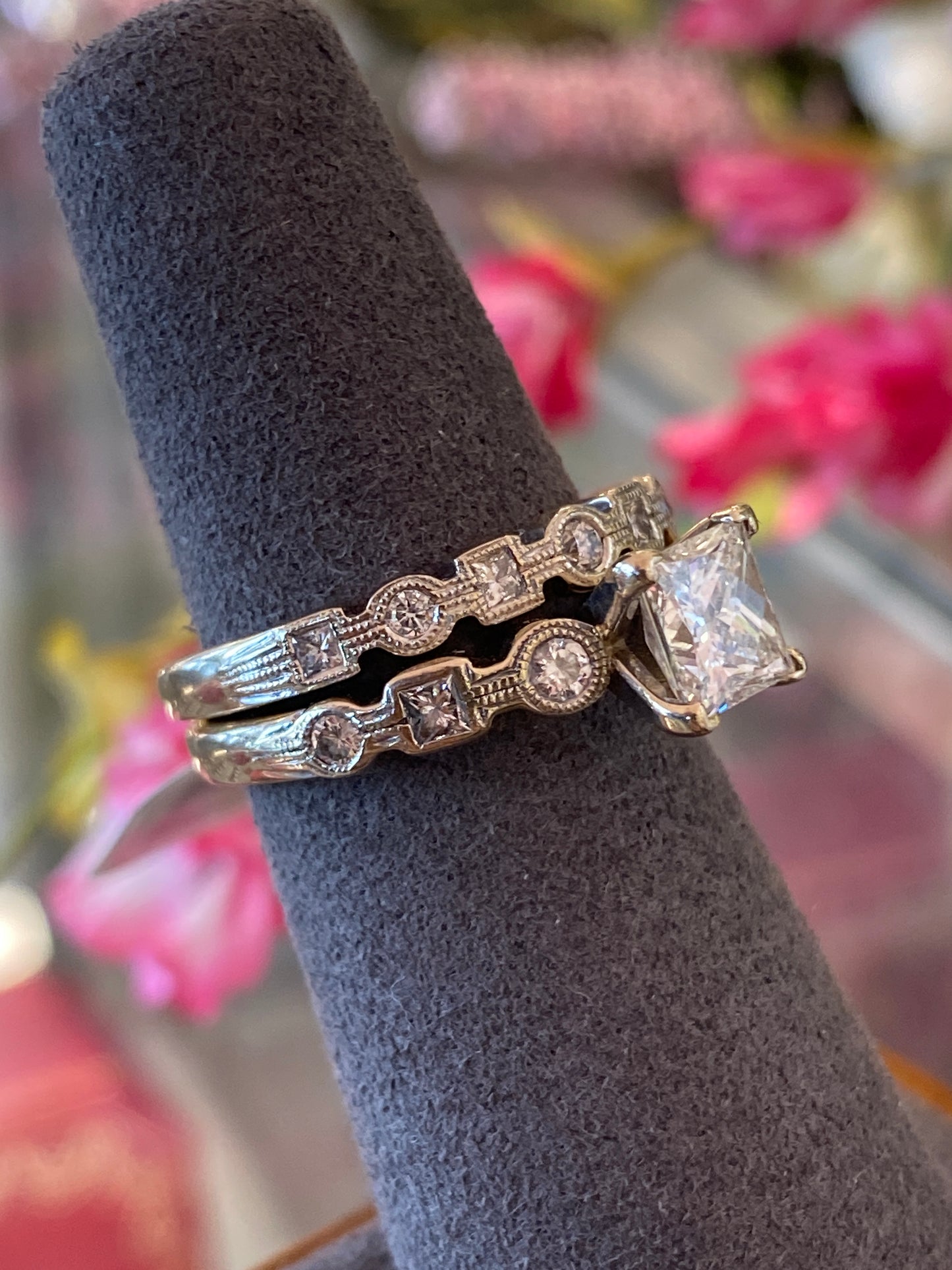 14k White Gold Diamond Wedding Set