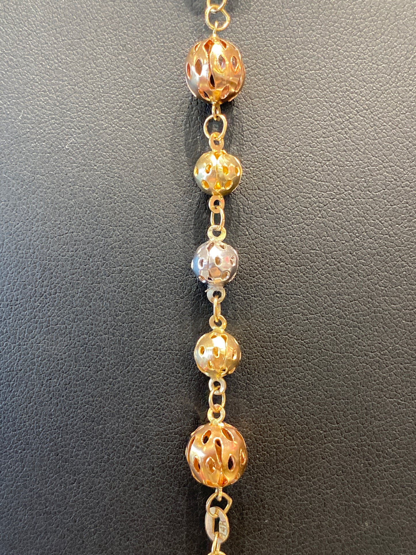 14k Tri Gold Rosary