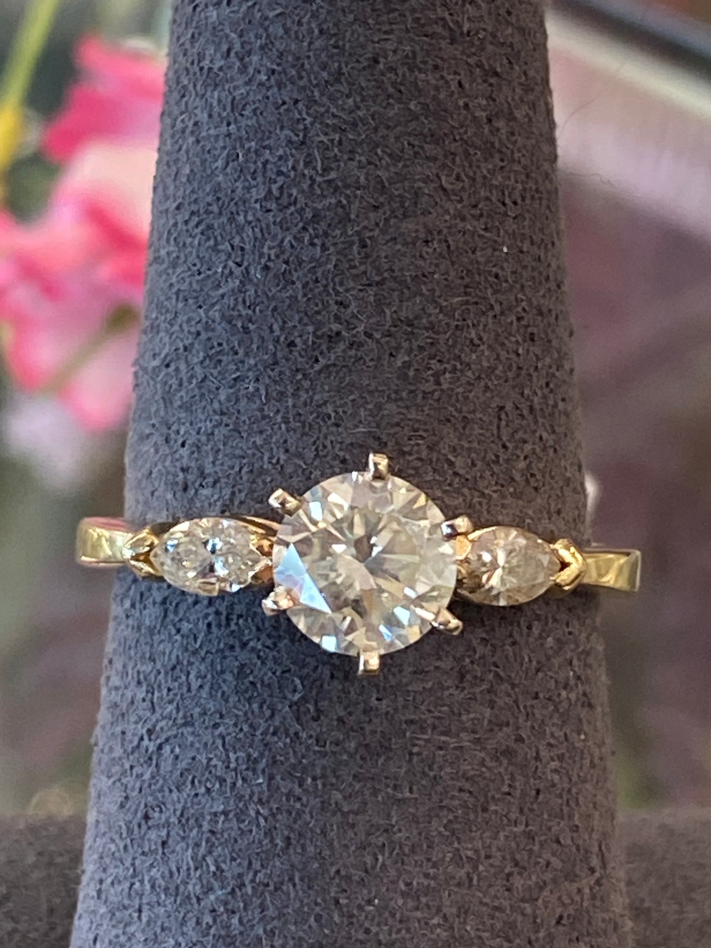 14k Yellow Gold Diamond Engagement Ring