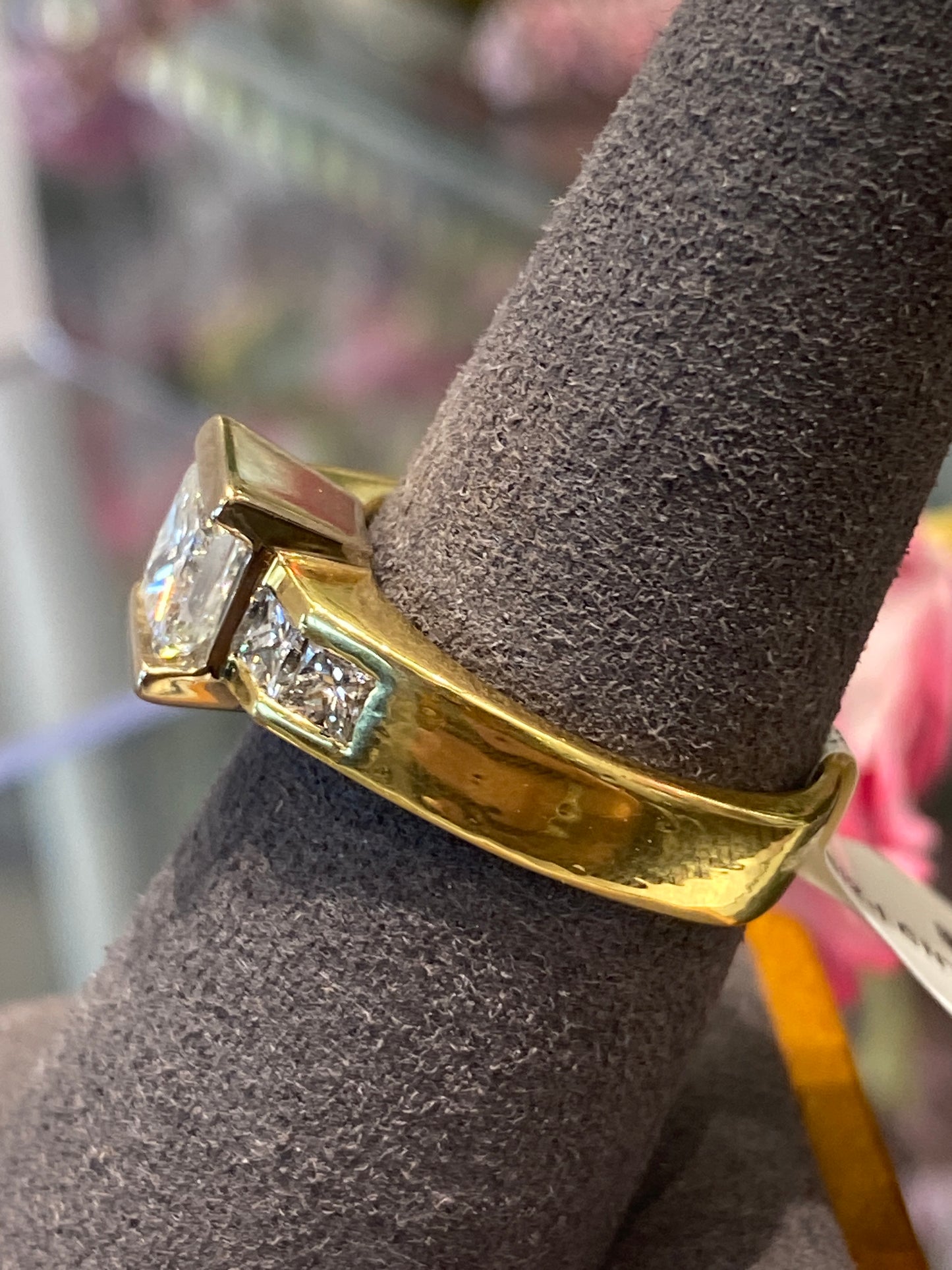18k Two Tone Diamond Engagement Ring