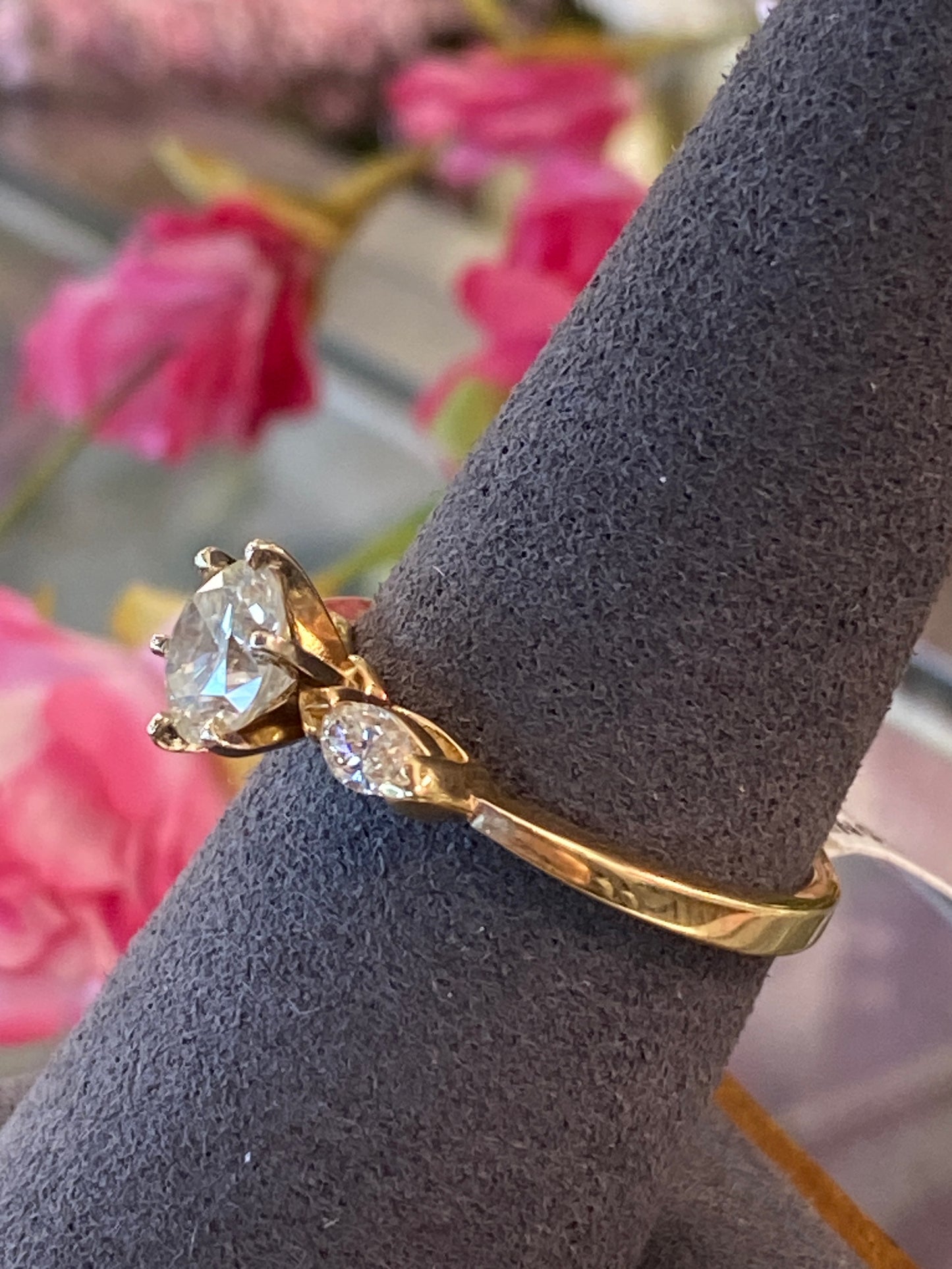 14k Yellow Gold Diamond Engagement Ring