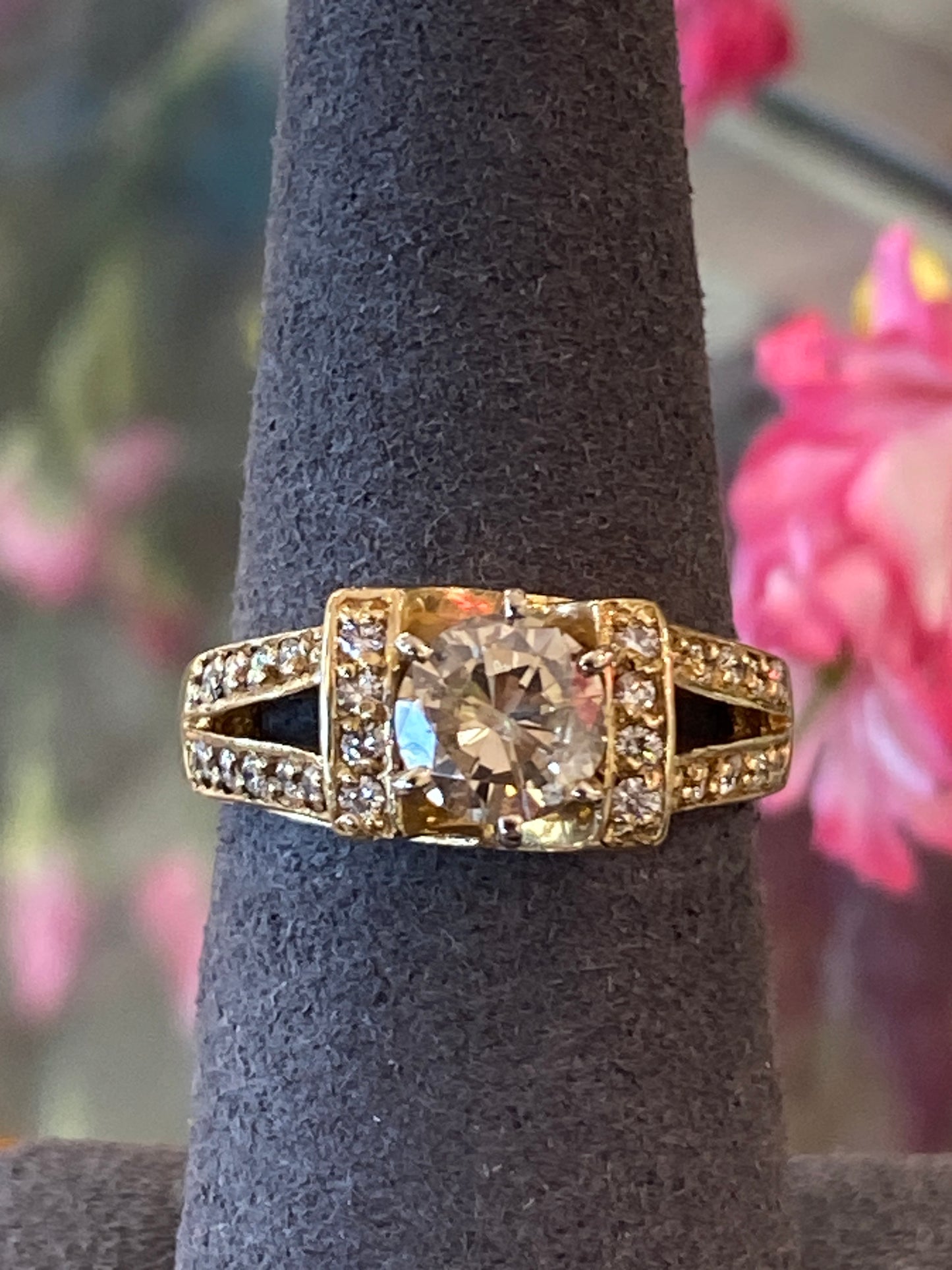 14k Yellow Gold Diamond Engagement Ring