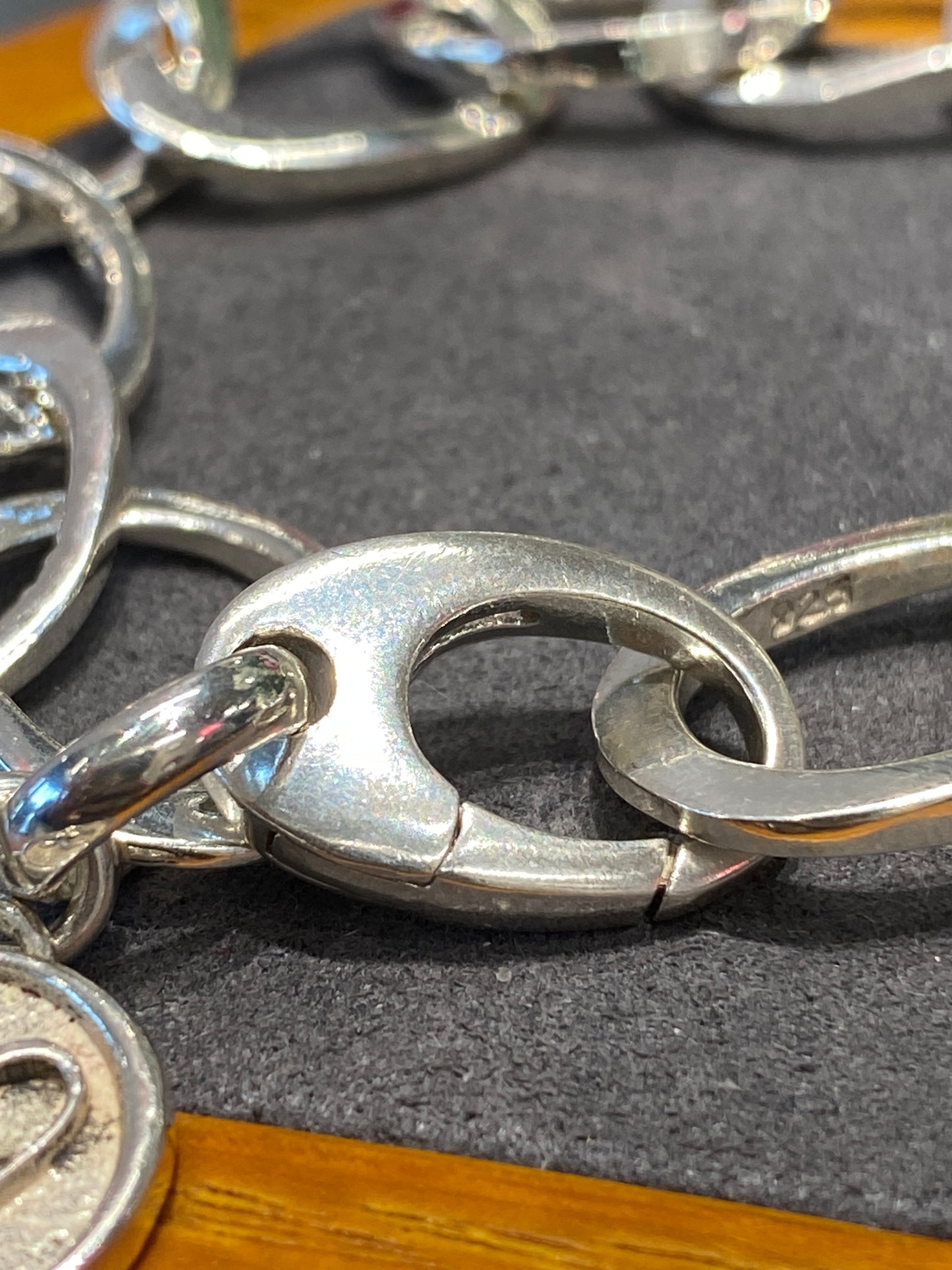 Silver Link Bracelet With Charm