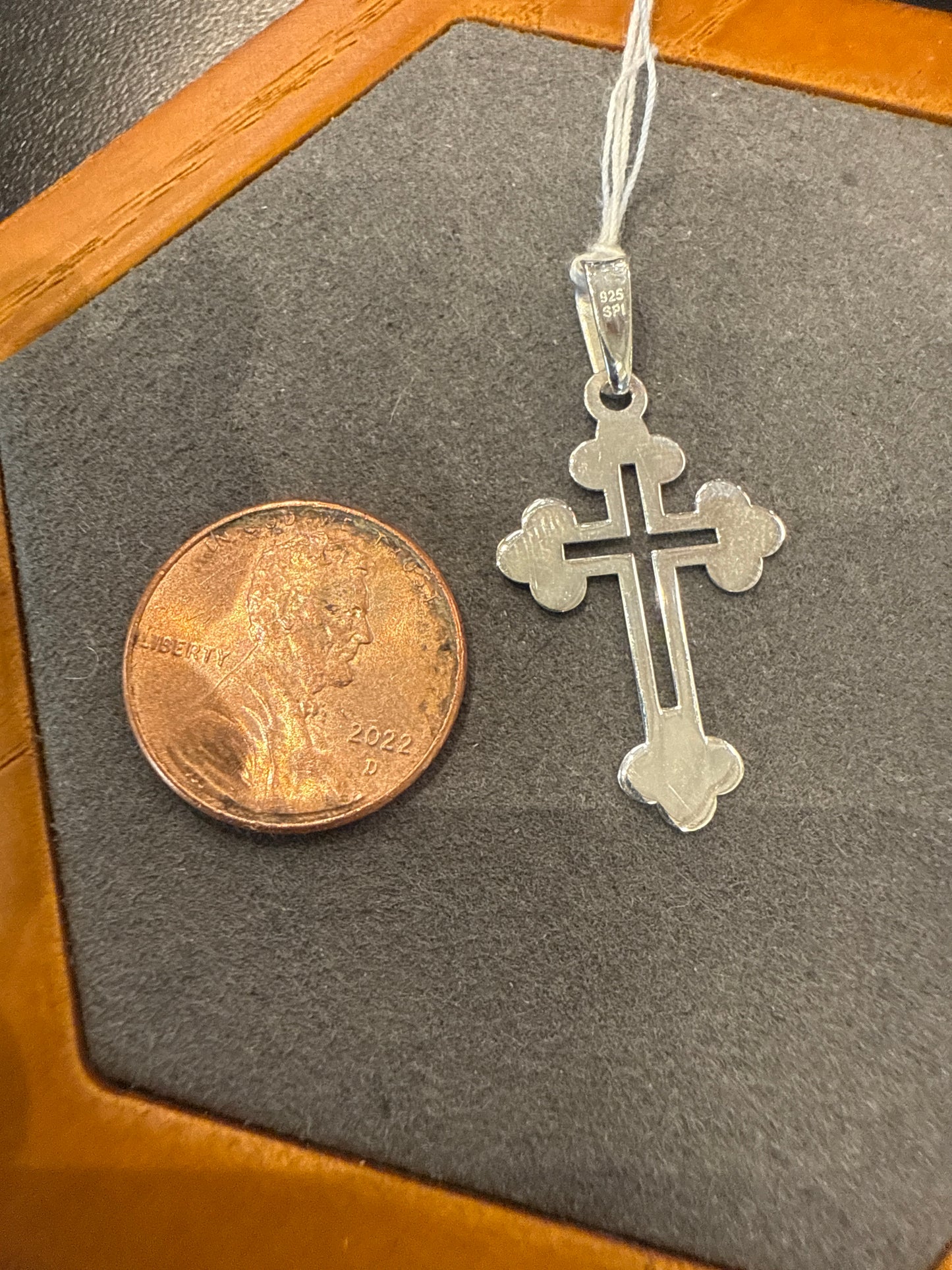 Silver cross charm