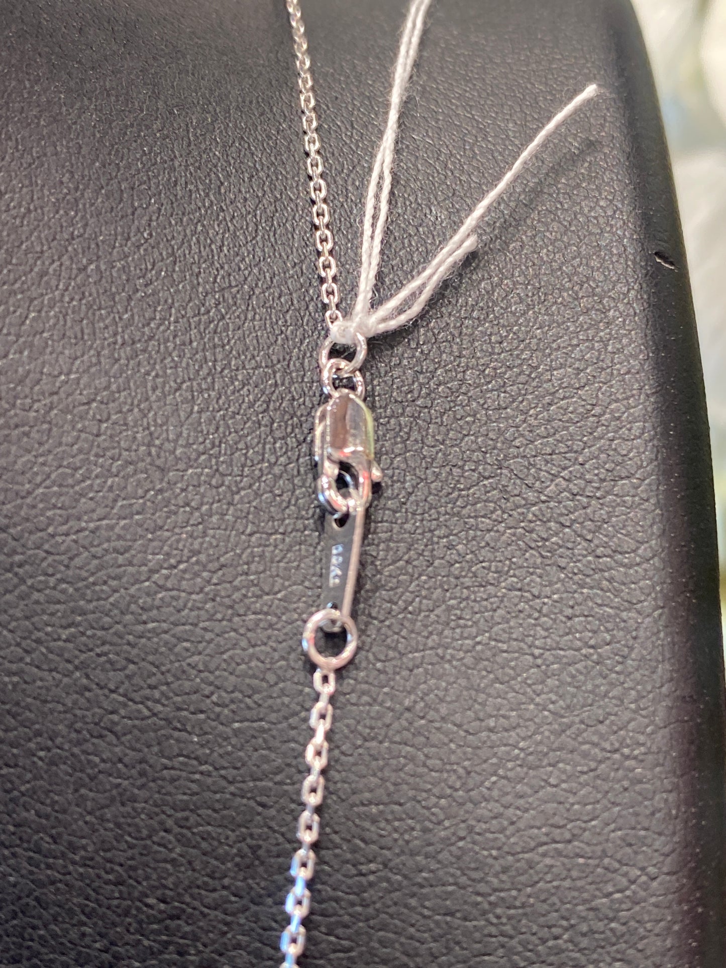 10k White Gold Chain With Diamond Pendant