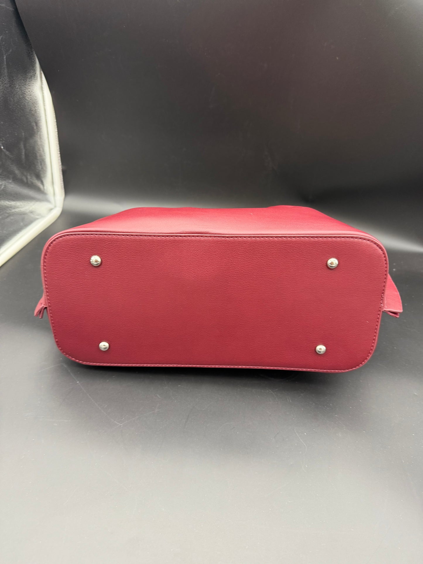 Burgundy handbag