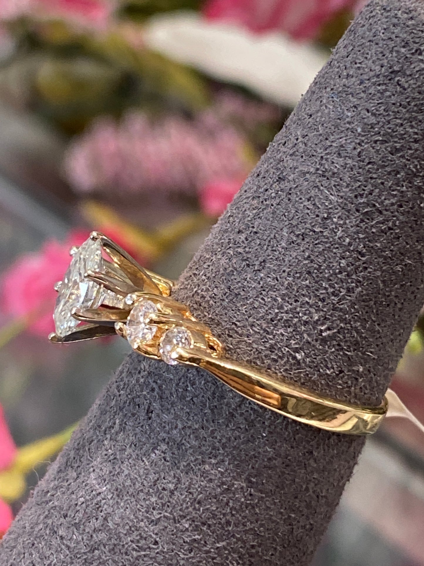 14k Yellow Gold Diamond Engagement Ring