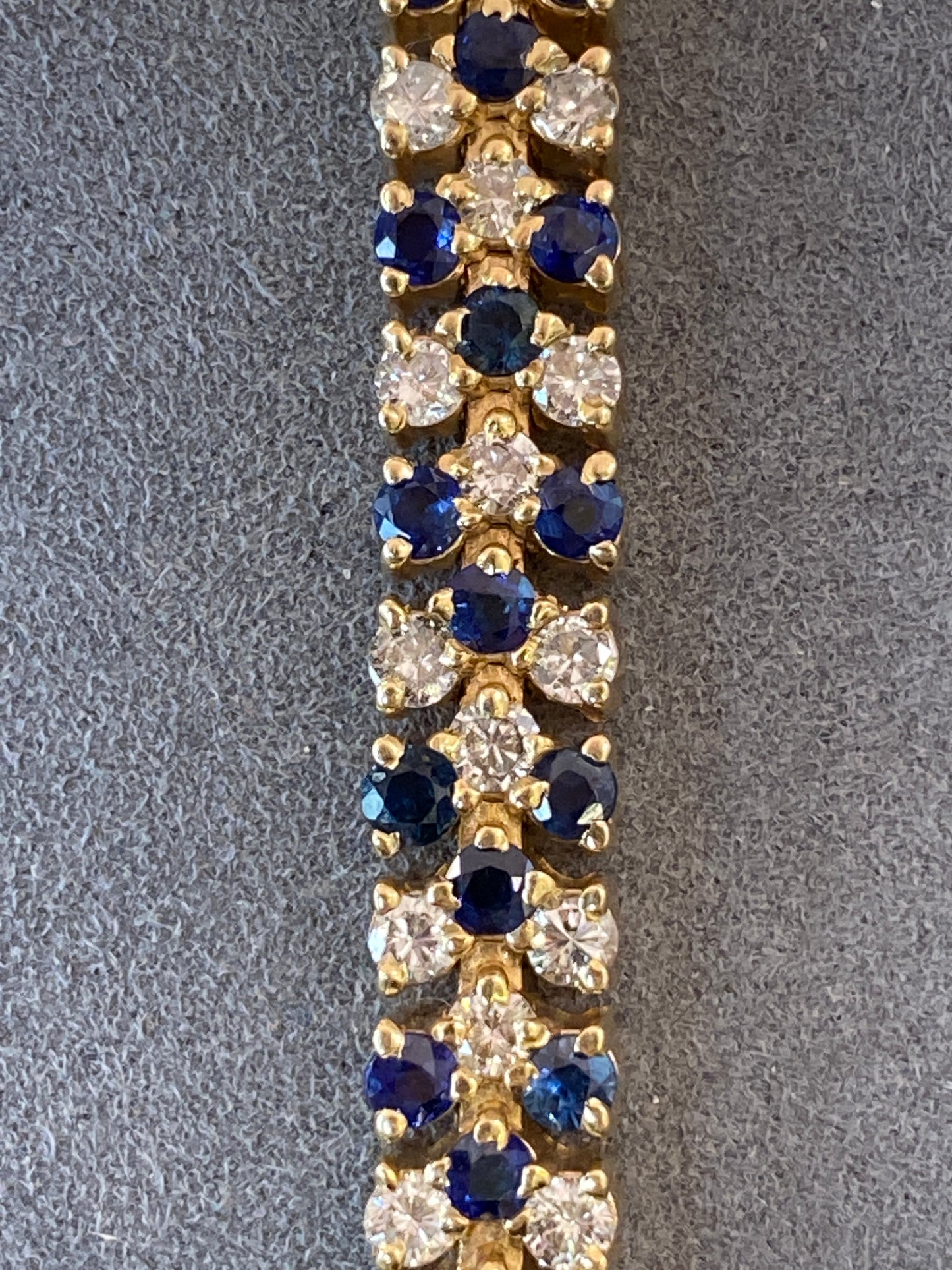 14k Yellow Gold Sapphire & Diamond Bracelet