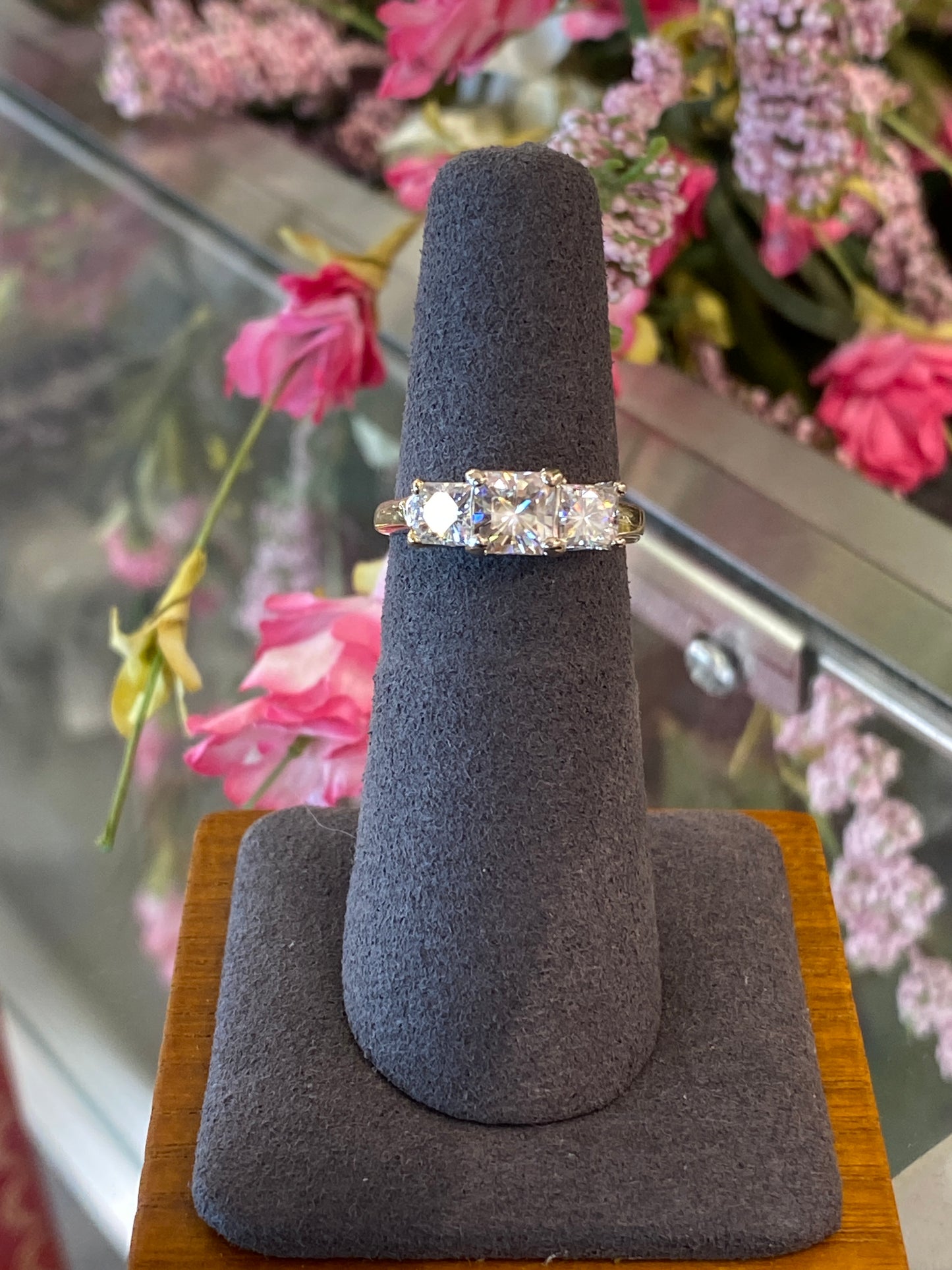 14k Two Tone Moissanite Engagement Ring