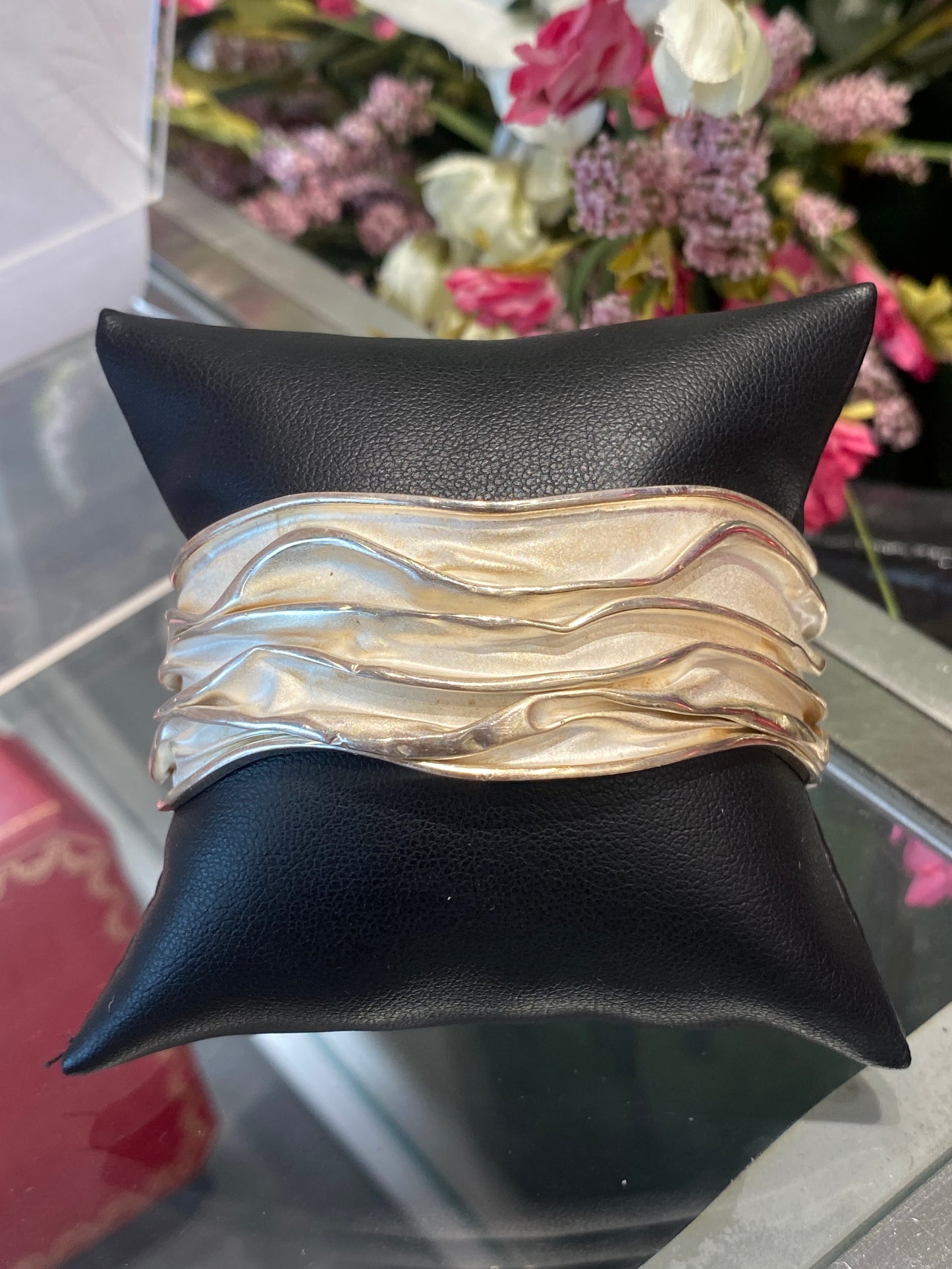 Silver Cuff Bracelet With Design