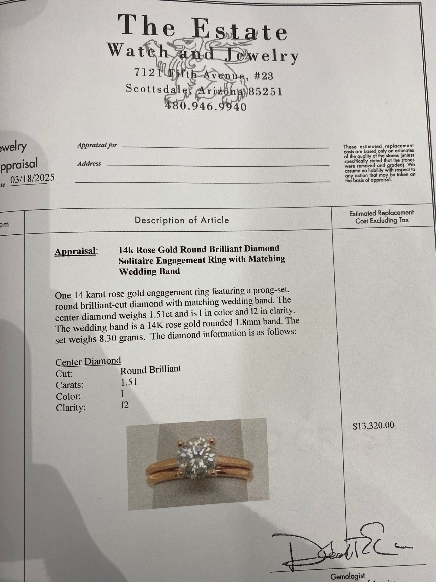 14k Rose Gold Diamond Wedding Set