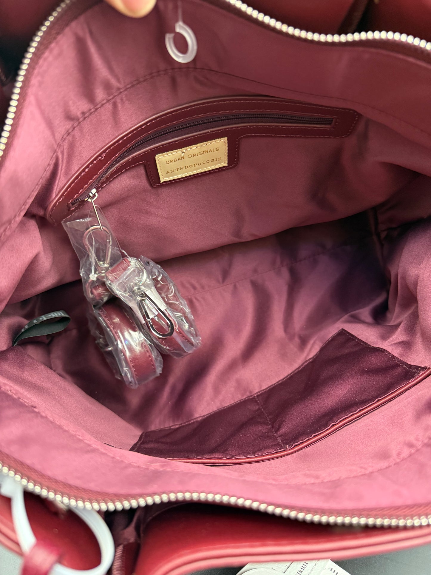 Burgundy handbag