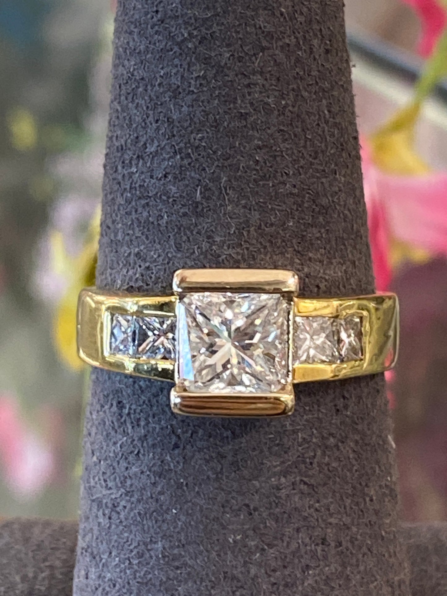 18k Two Tone Diamond Engagement Ring