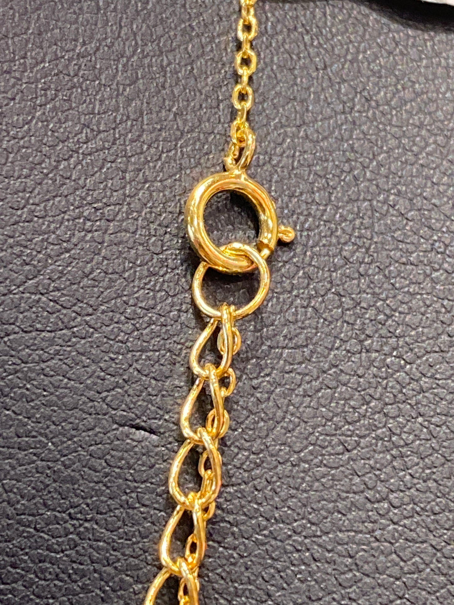 Silver Gold Plaited Chain With Diamond Shaped Pendant