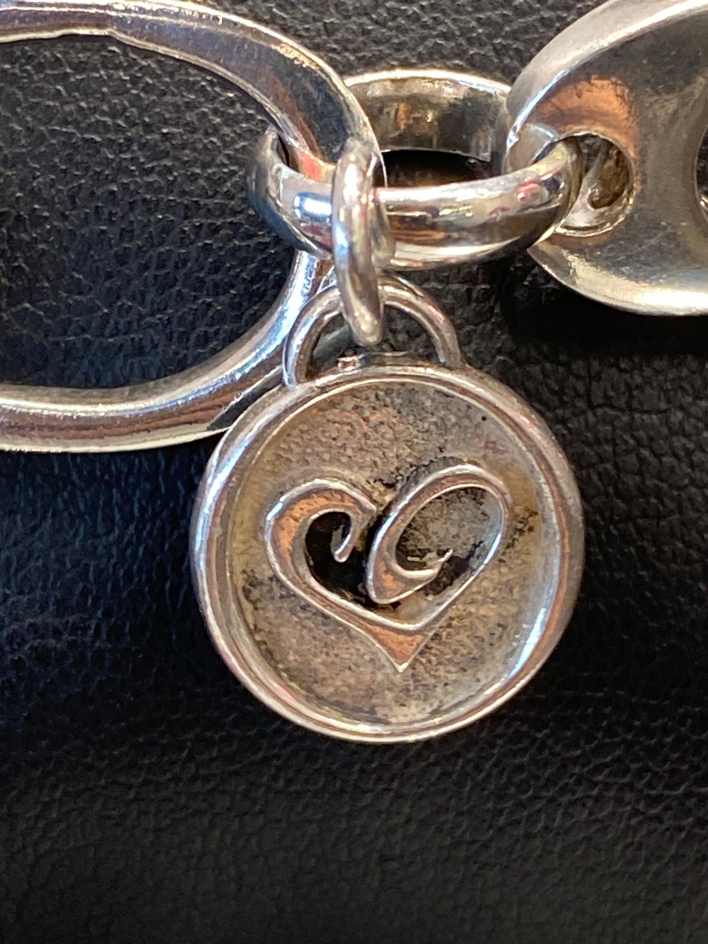 Silver Link Bracelet With Charm
