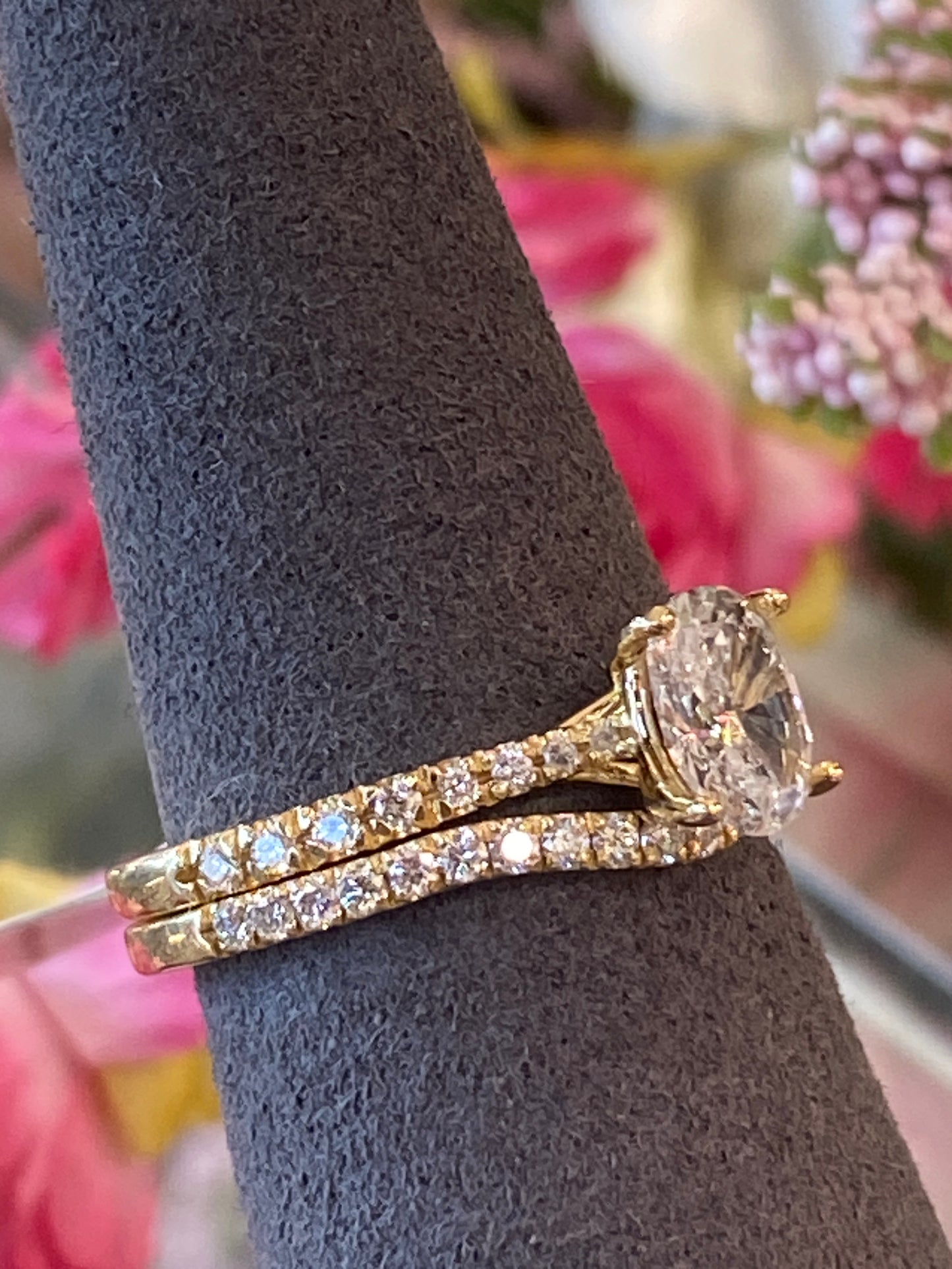 14k Yellow Gold Diamond Wedding Set