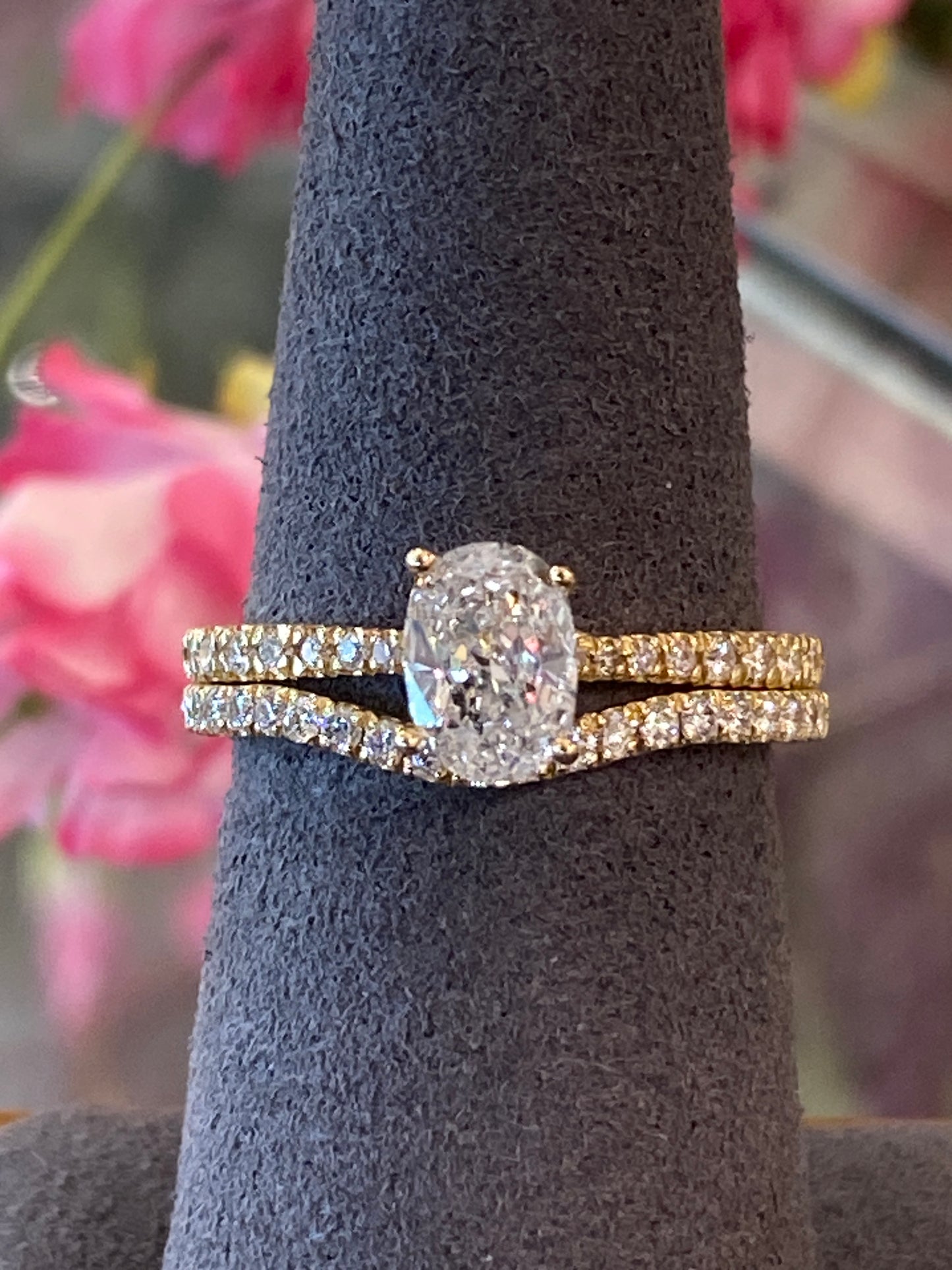 14k Yellow Gold Diamond Wedding Set