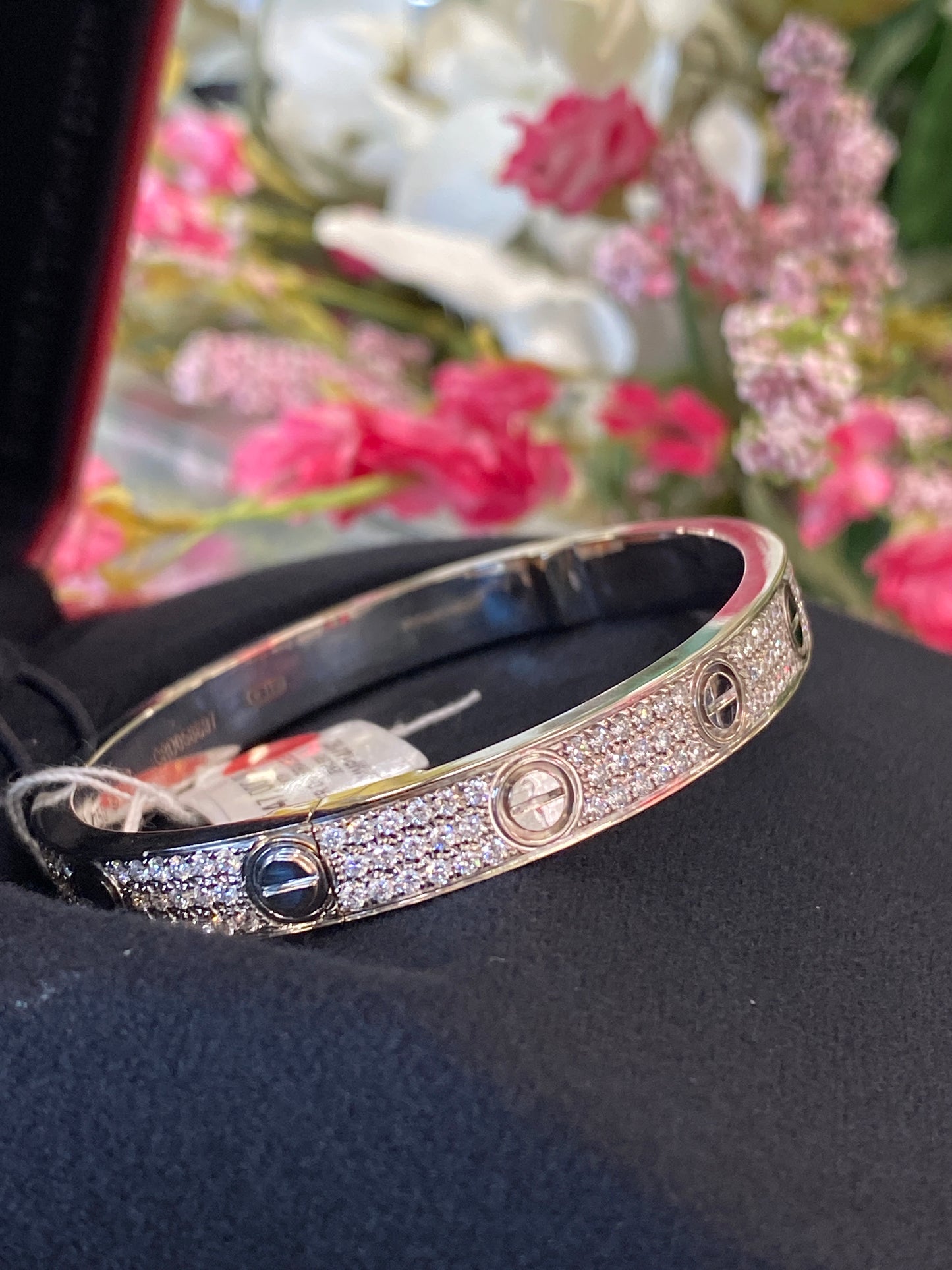 18k White Gold Cartier Love Bracelet With Diamonds