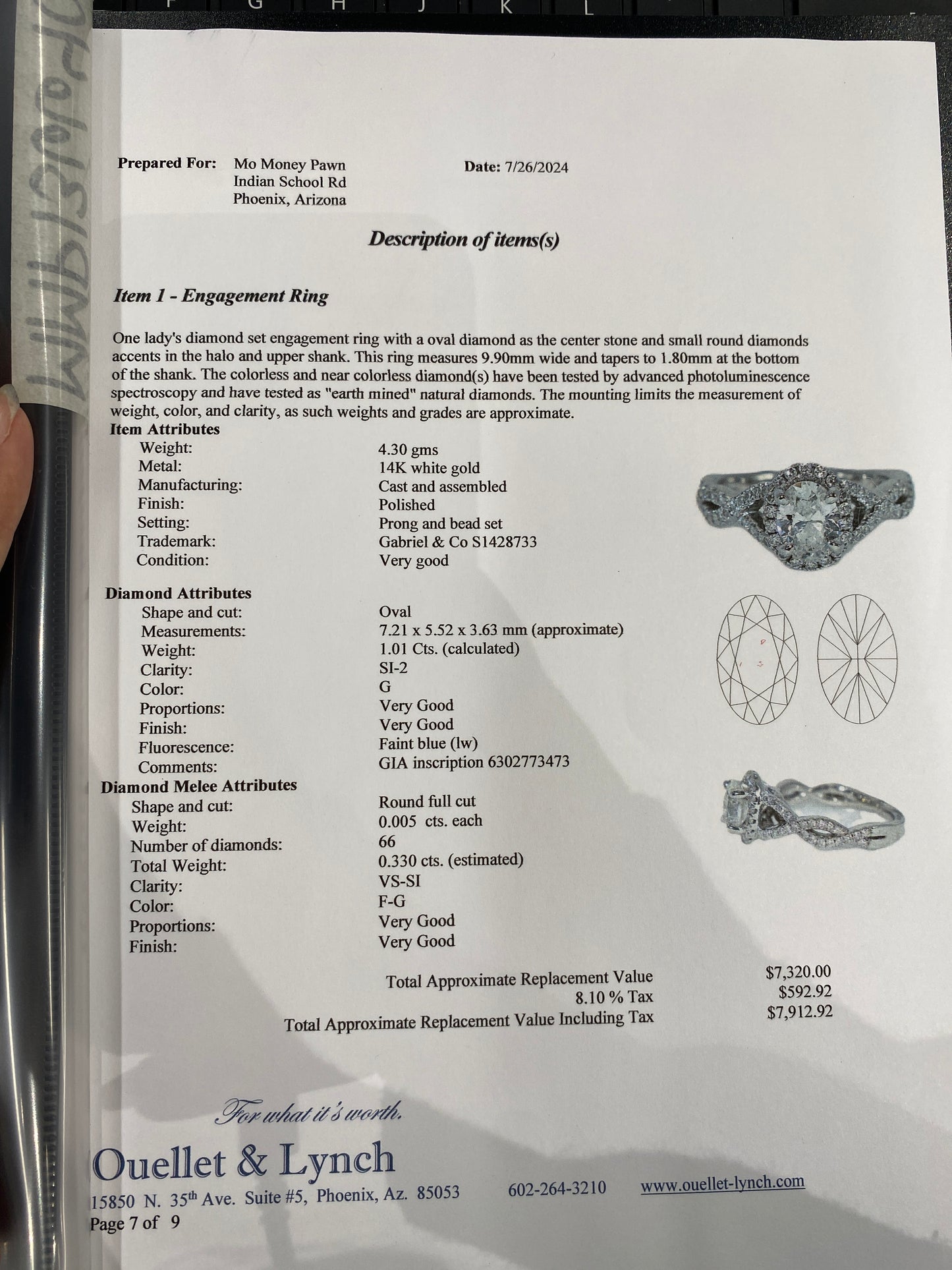 14k White Gold Diamond Engagement Ring