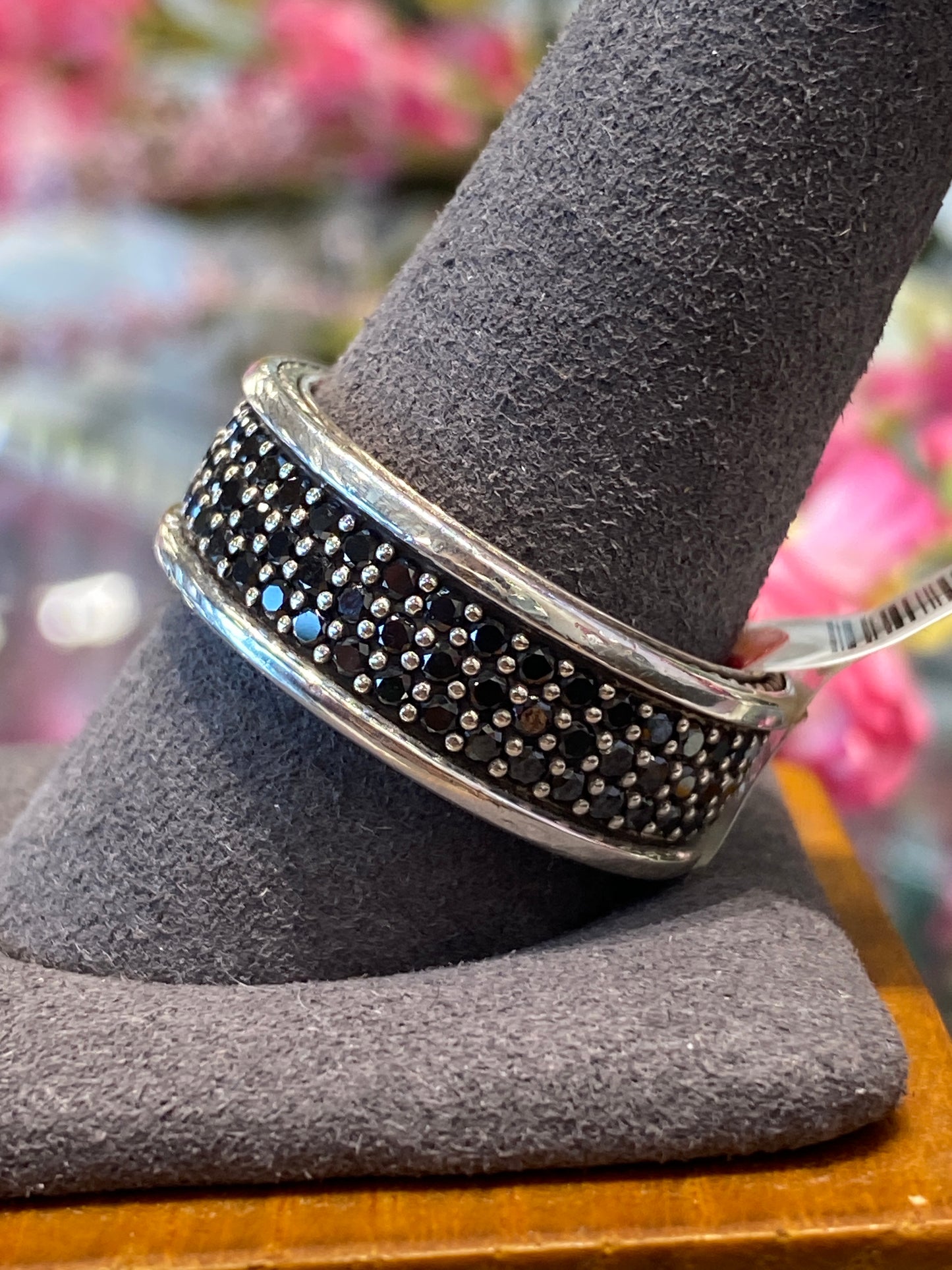 Silver David Yurman Band With Diamonds