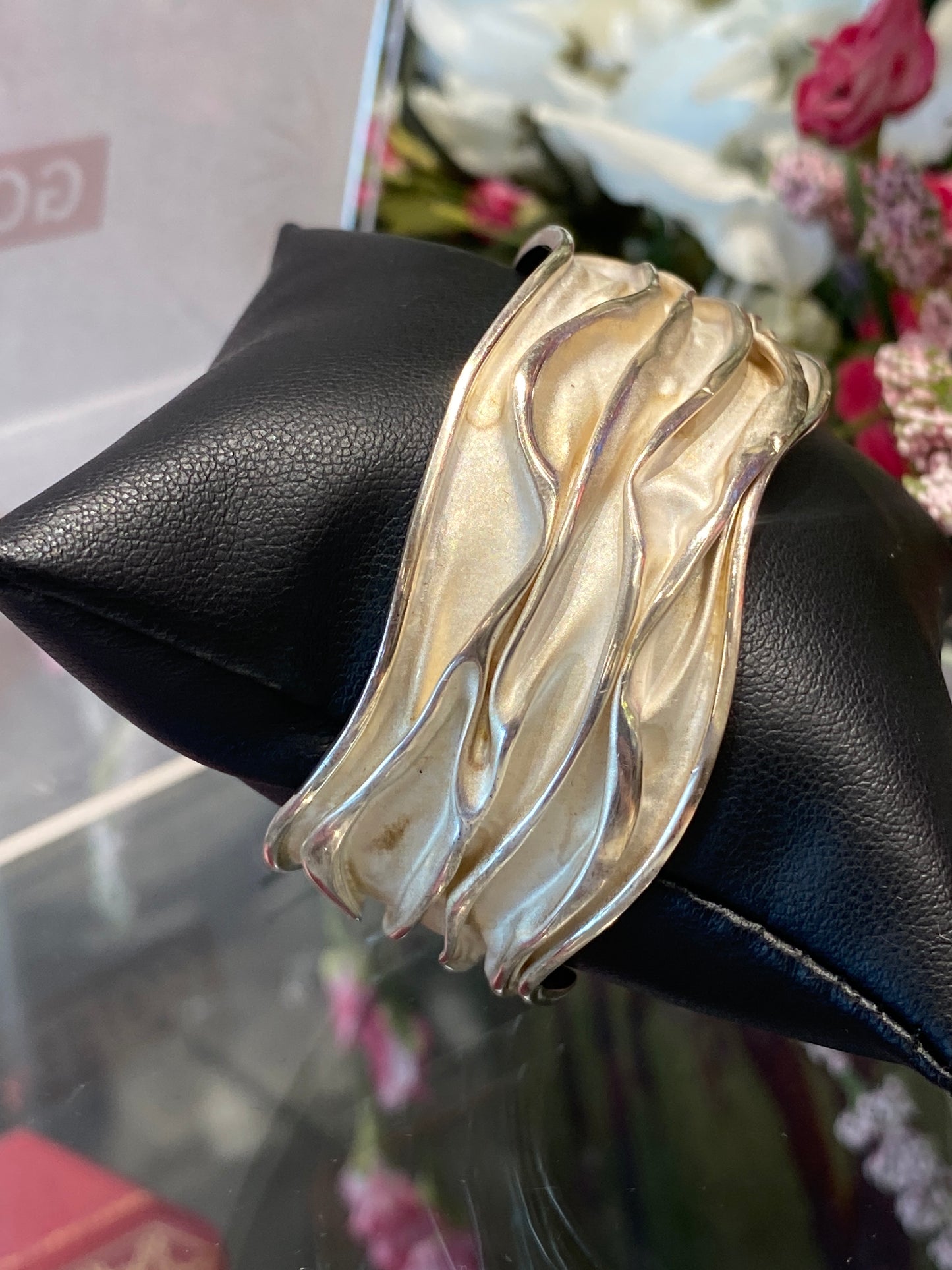 Silver Cuff Bracelet With Design