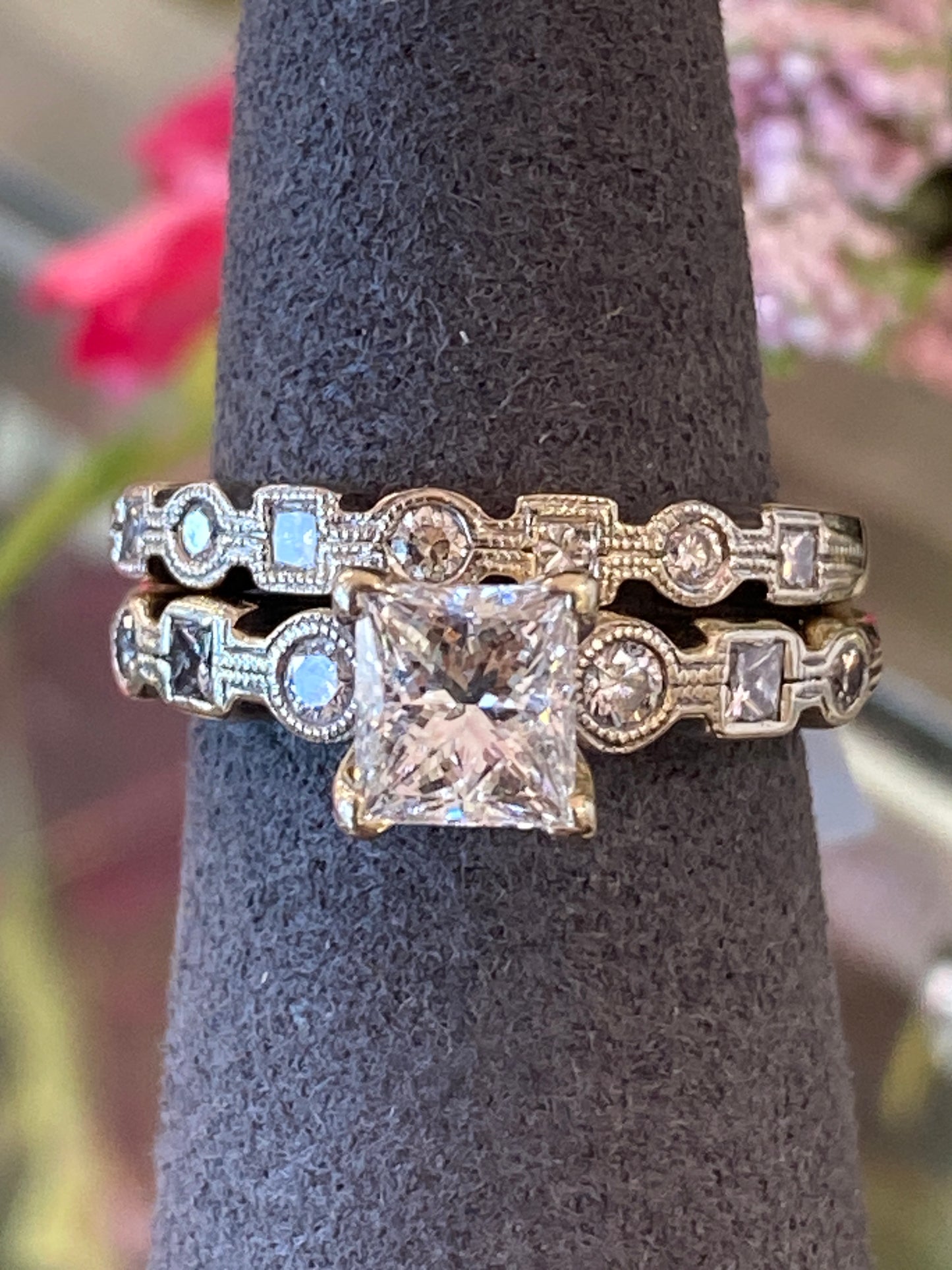 14k White Gold Diamond Wedding Set