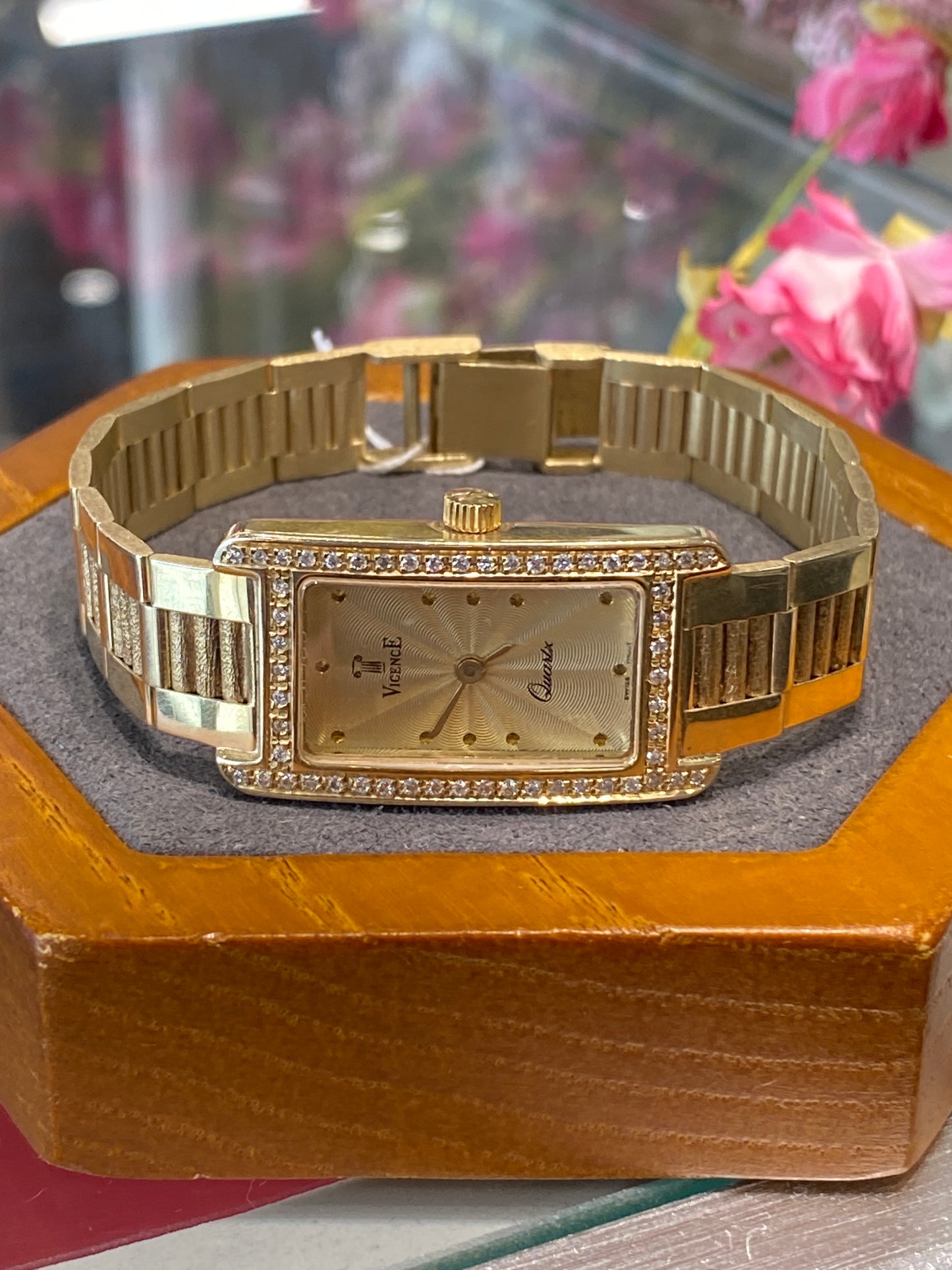 14k Yellow Gold Vicence Ladies Watch