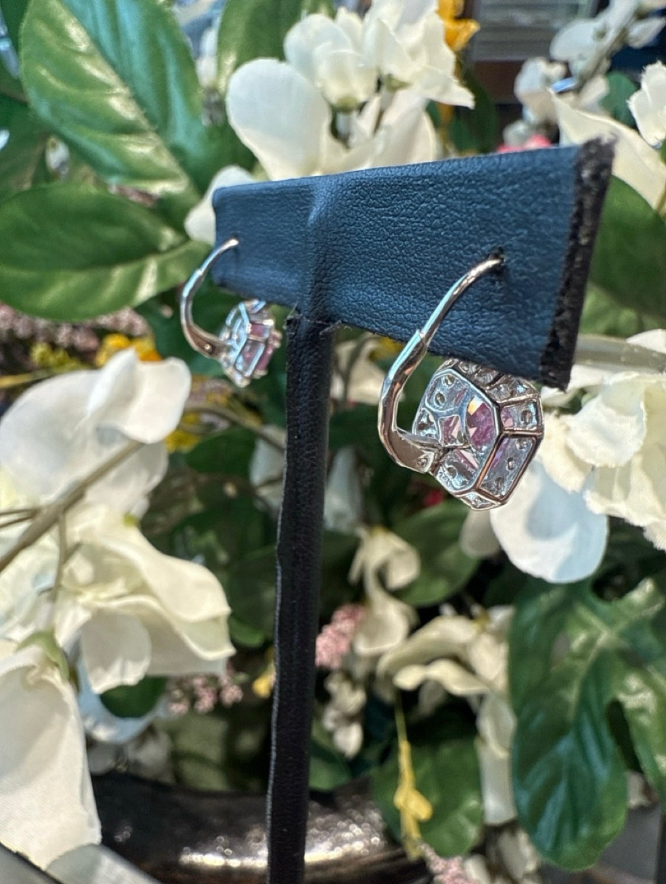 White gold earrings