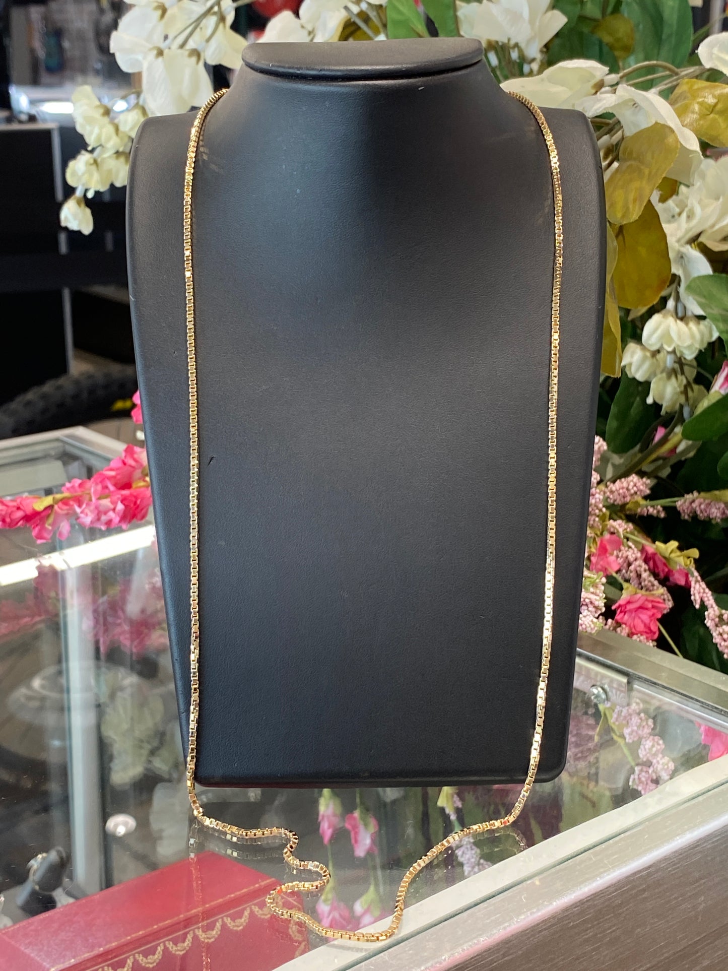 14k Yellow Gold Box Link Chain