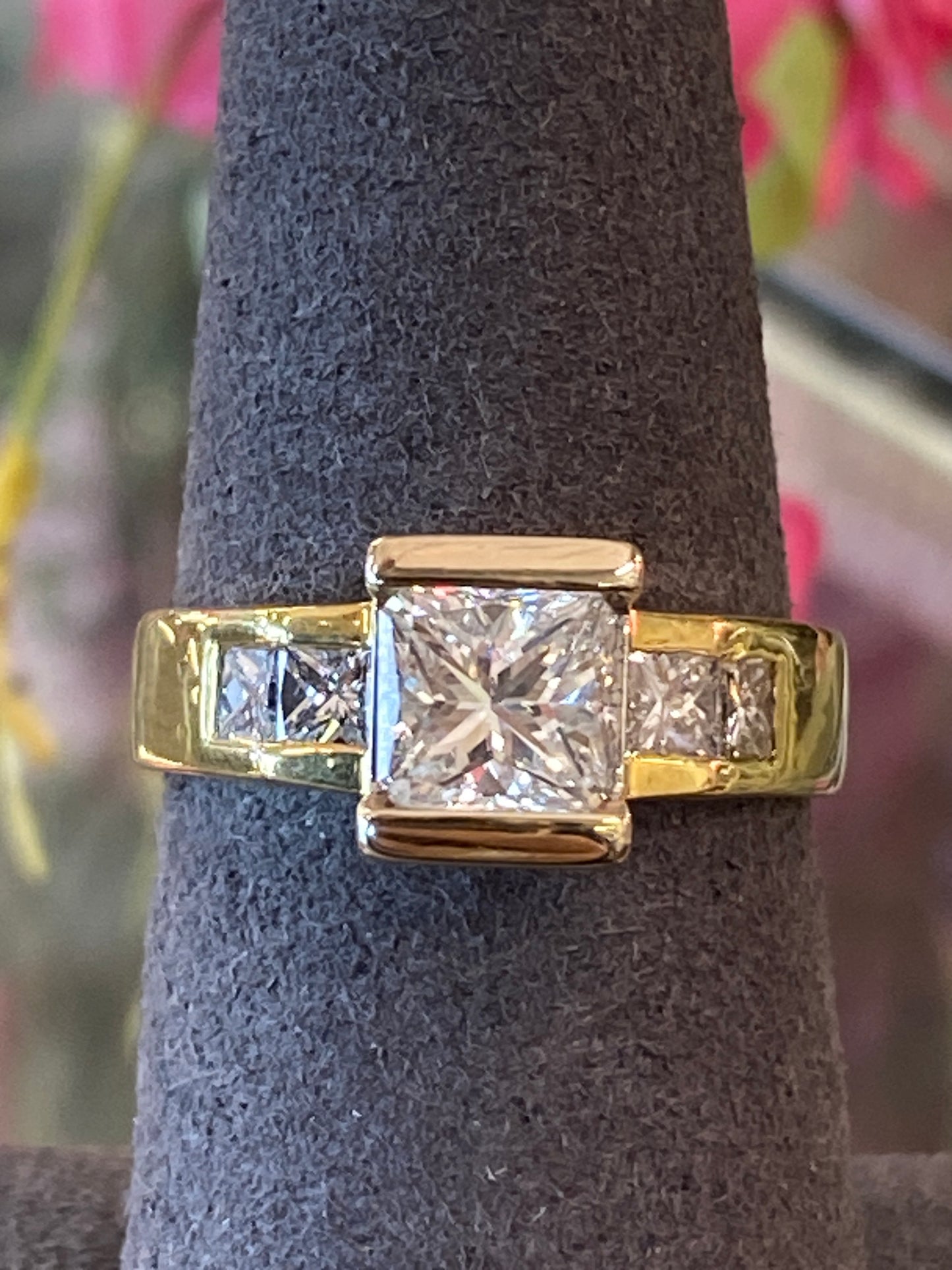 18k Two Tone Diamond Engagement Ring