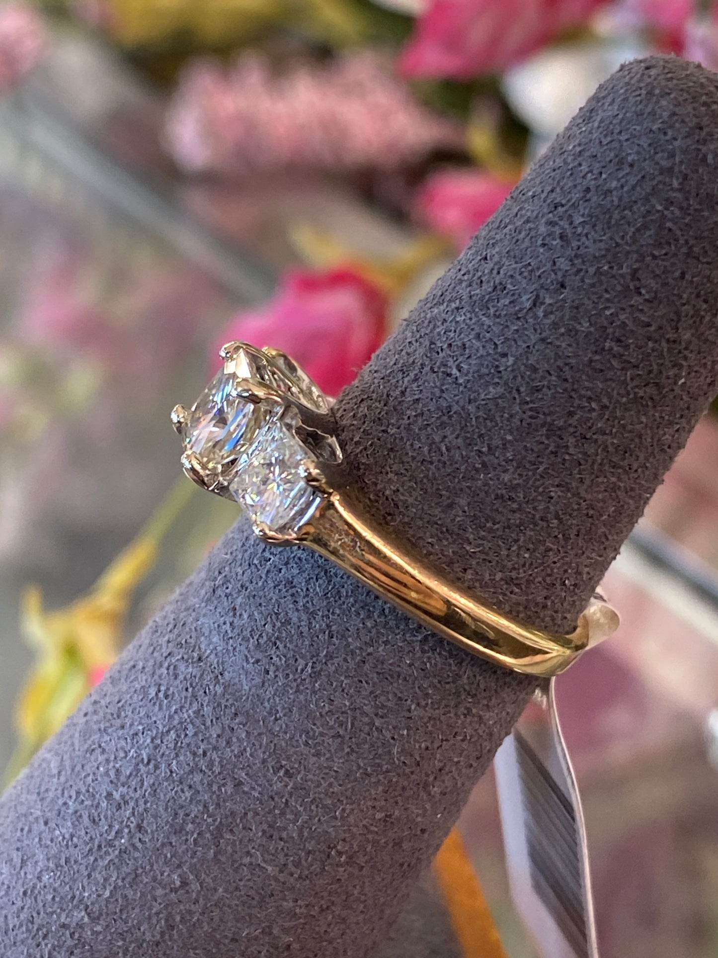 14k Two Tone Moissanite Engagement Ring