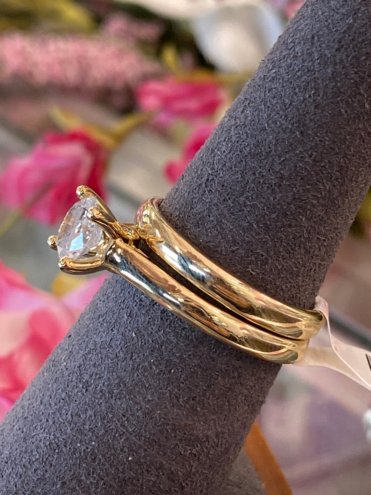 14k Yellow Gold Diamond Wedding Set