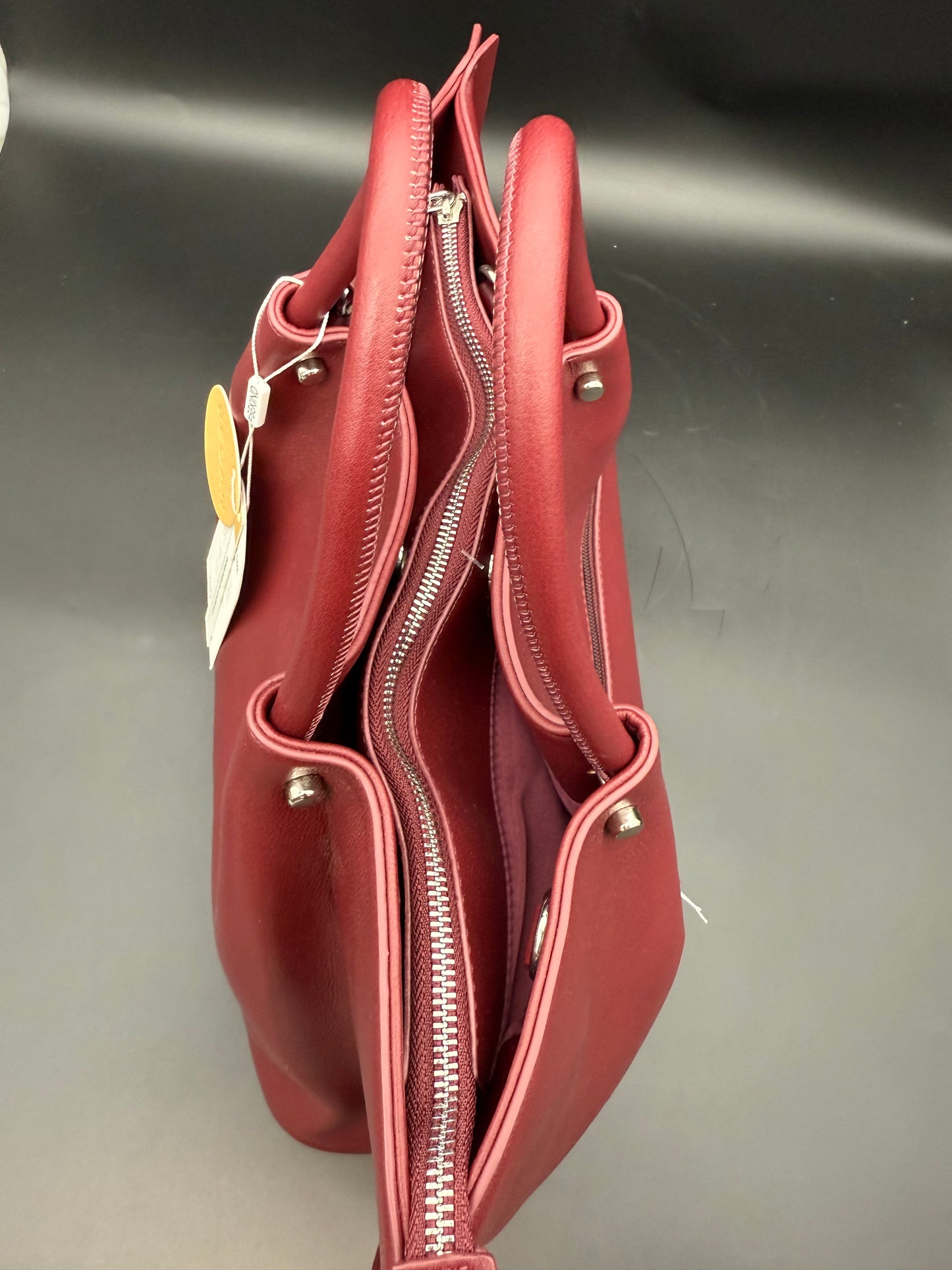 Burgundy handbag