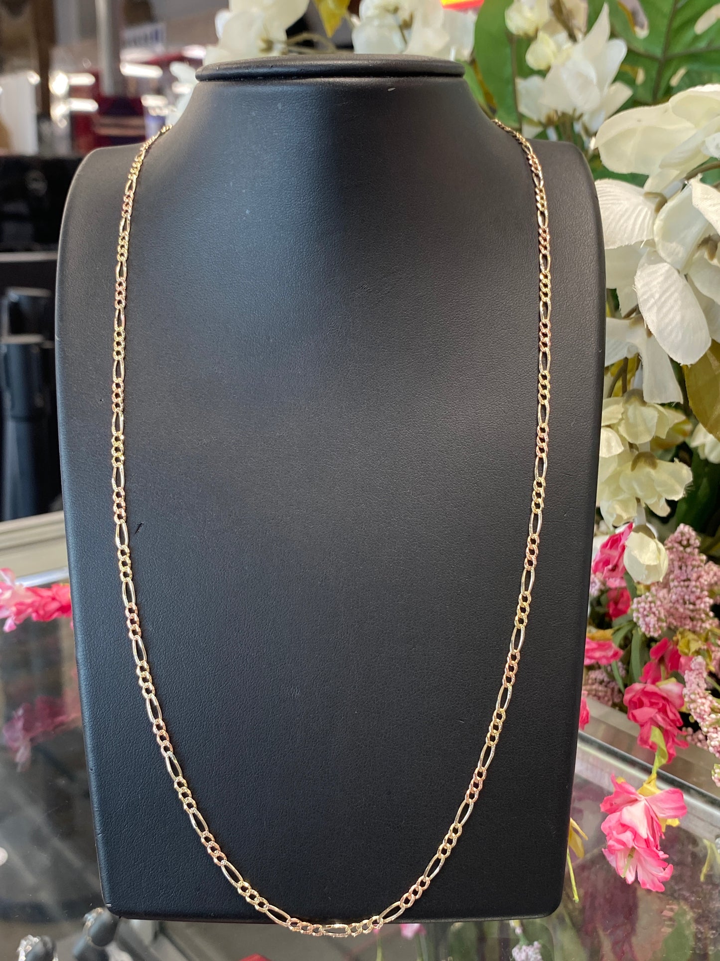 14k Tri Gold Fígaro Chain