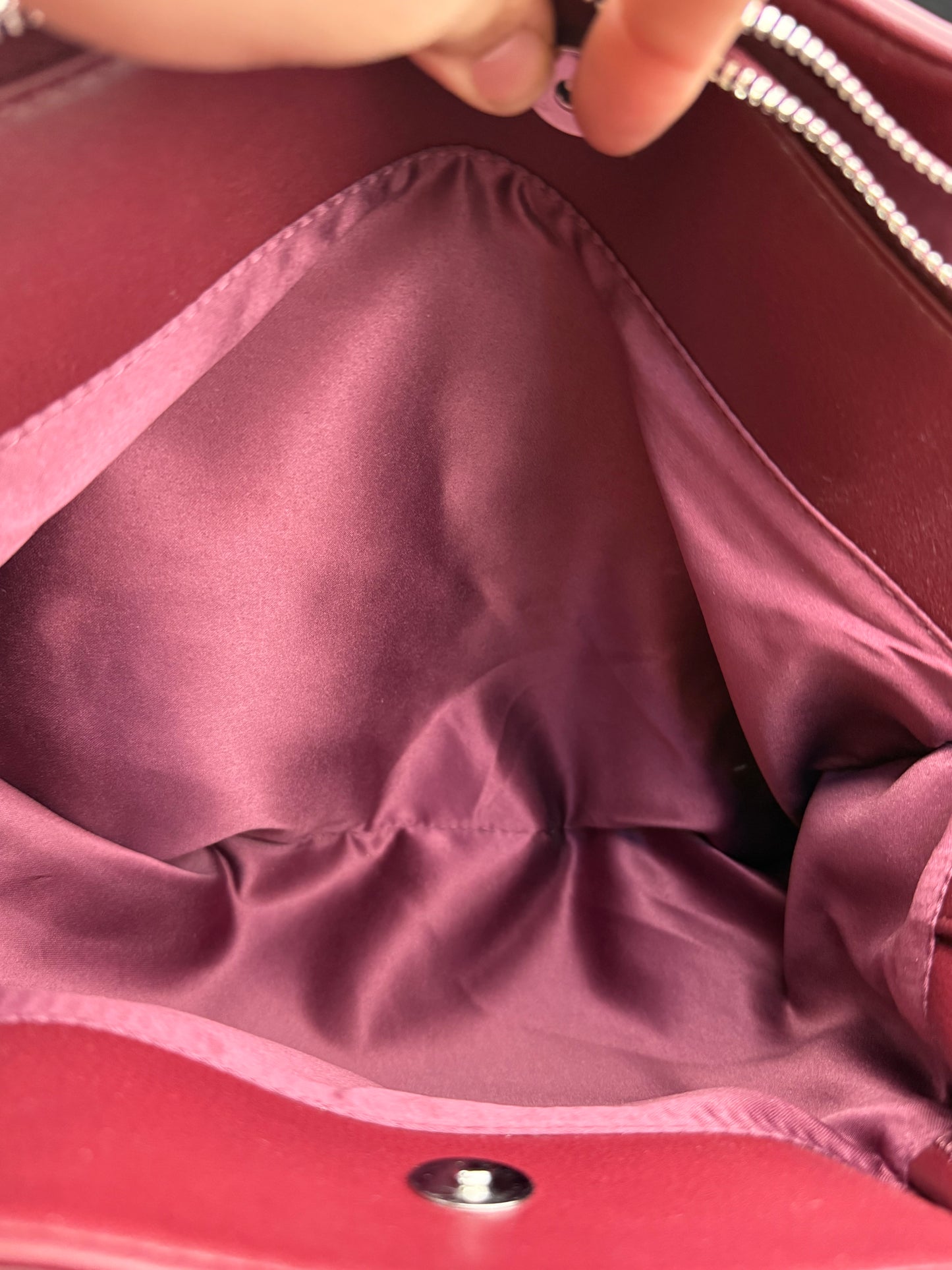 Burgundy handbag