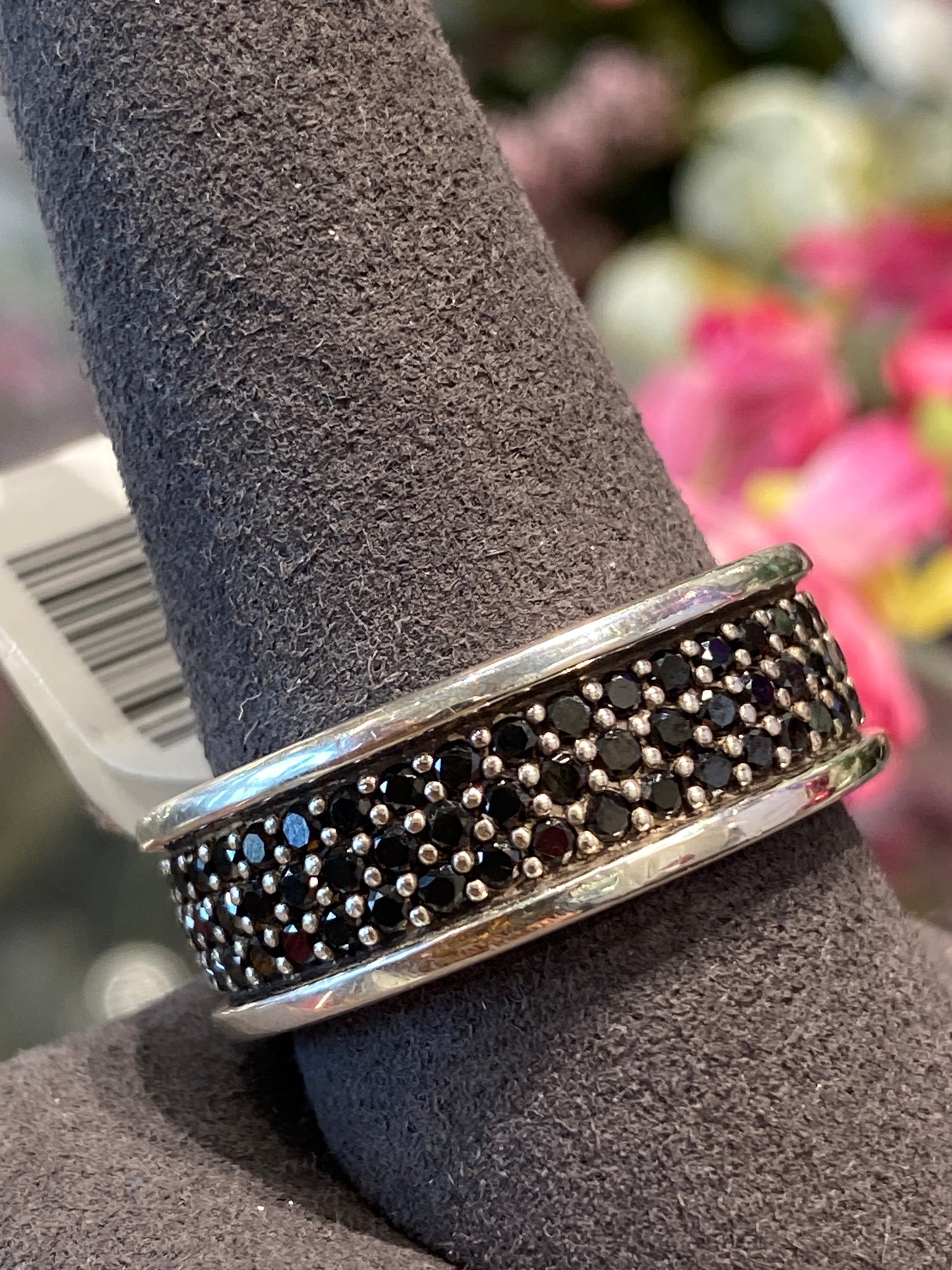Silver David Yurman Band With Diamonds