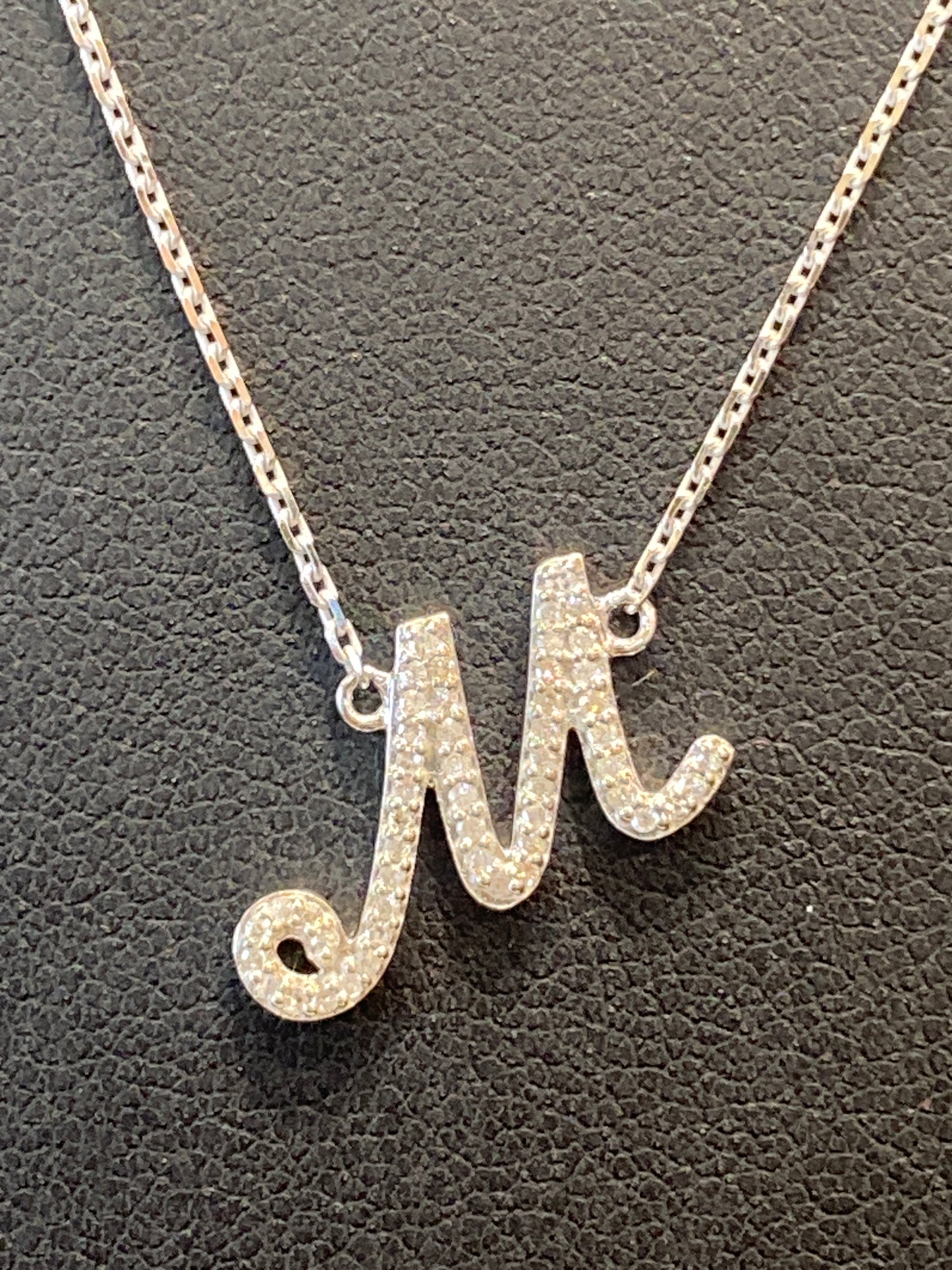 10k White Gold Chain With Diamond Pendant