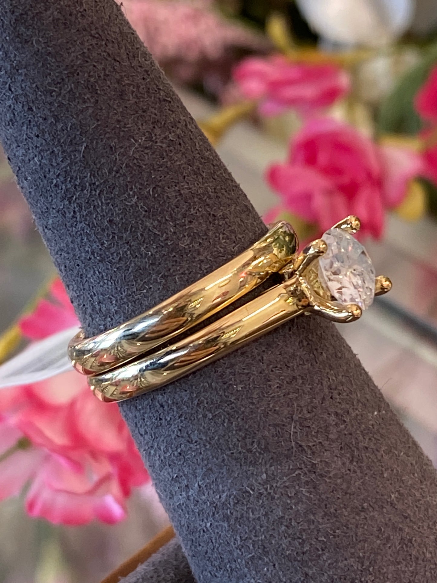 14k Yellow Gold Diamond Wedding Set