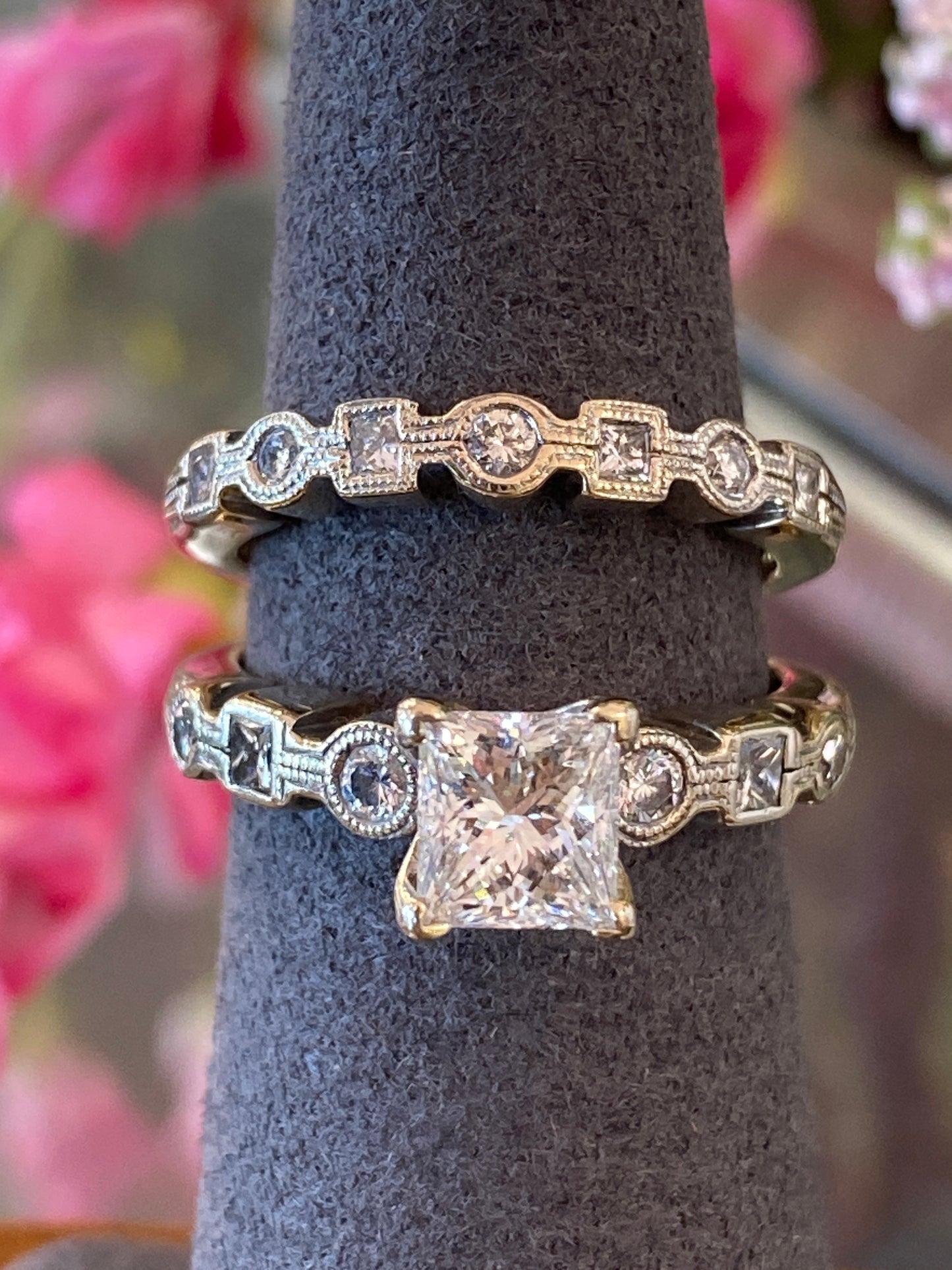 14k White Gold Diamond Wedding Set