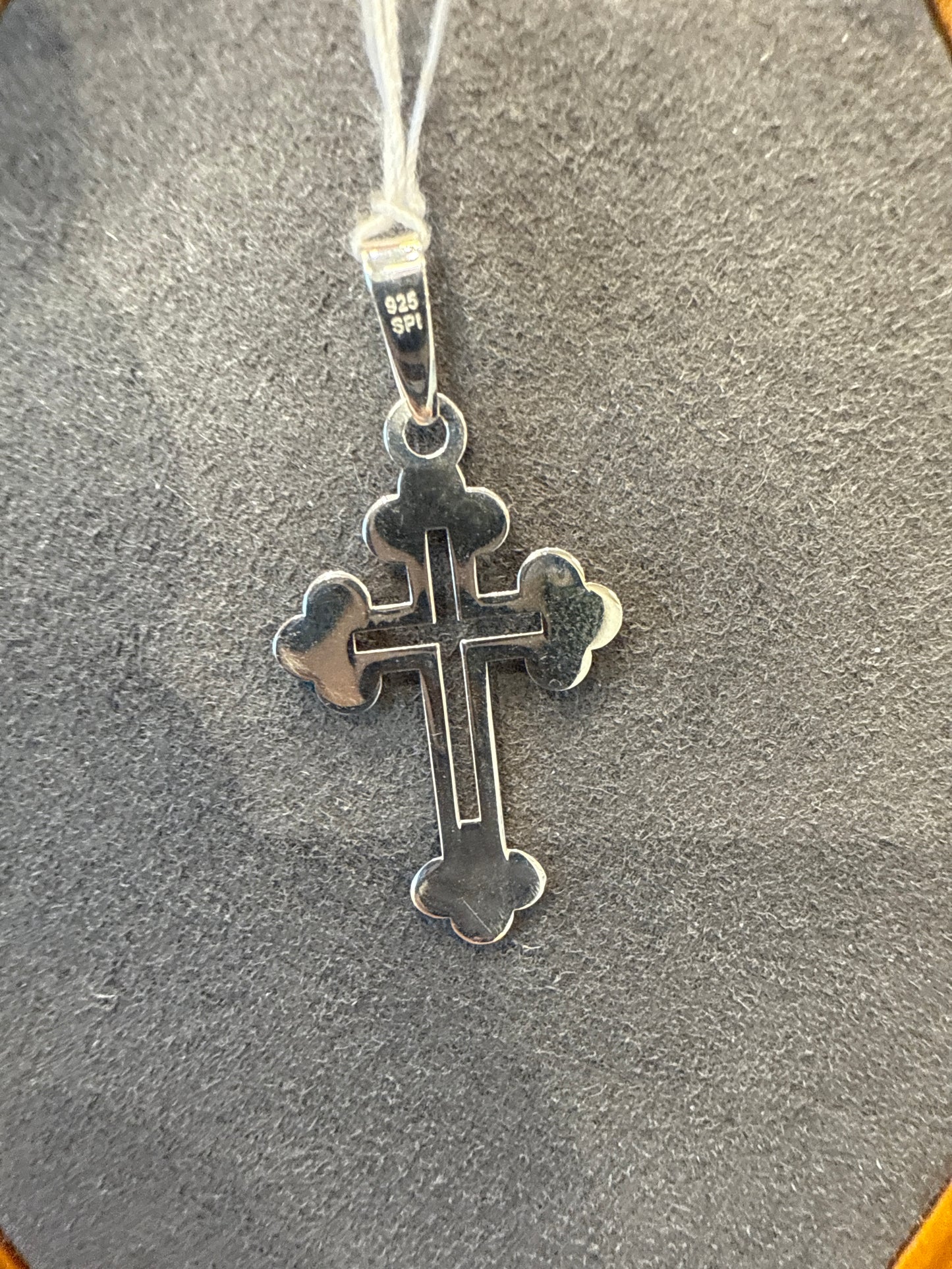 Silver cross charm