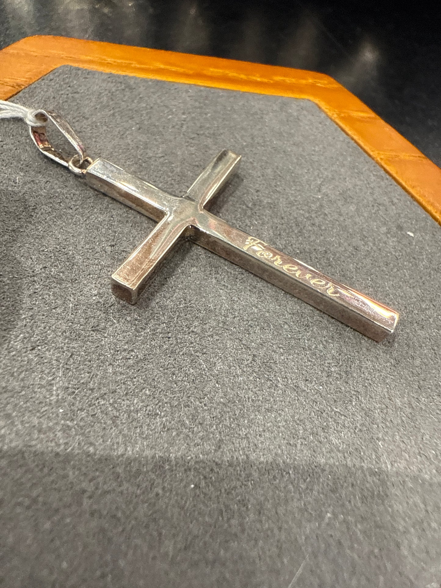Silver cross charm
